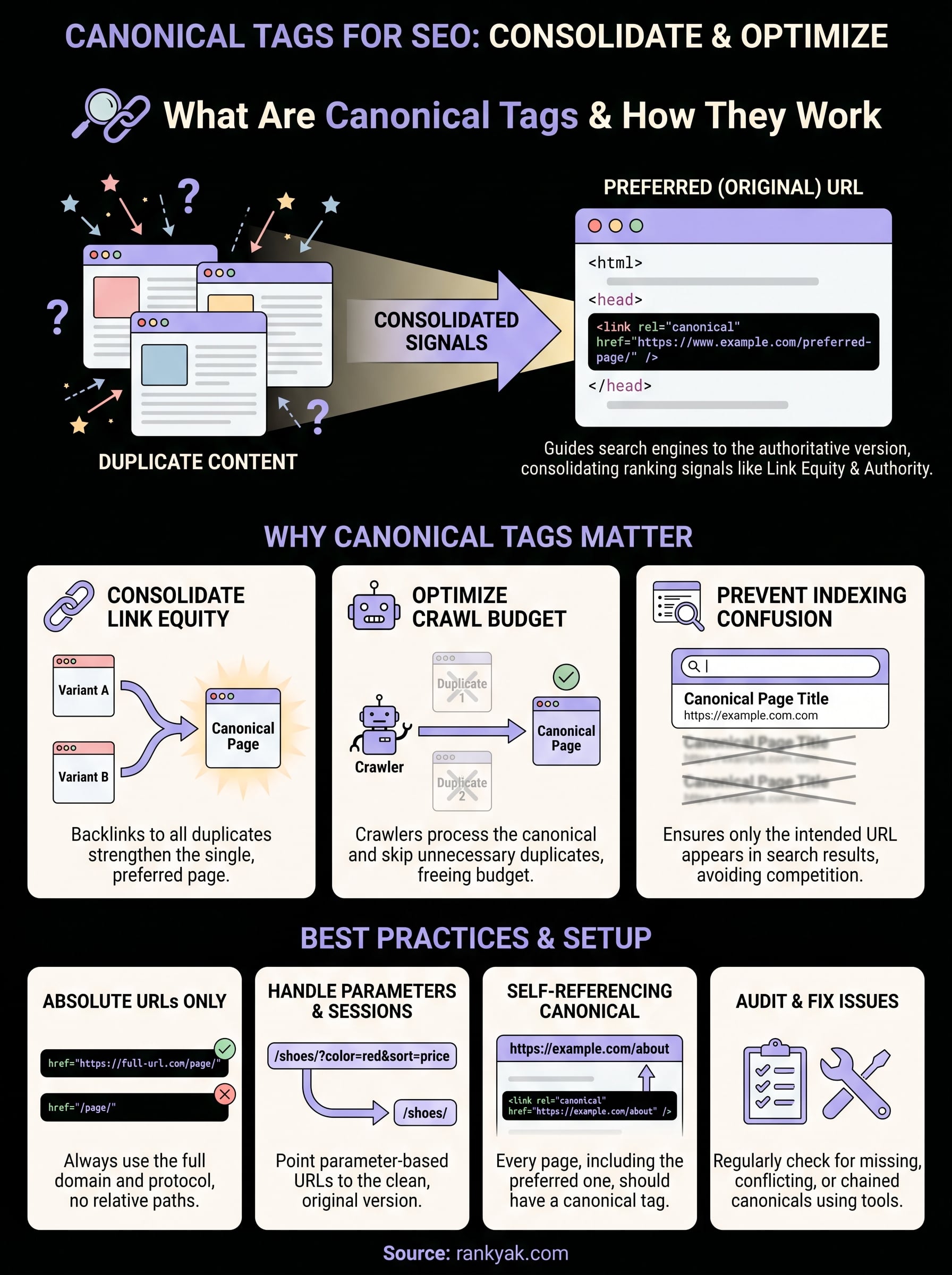 canonical tags for seo infographic
