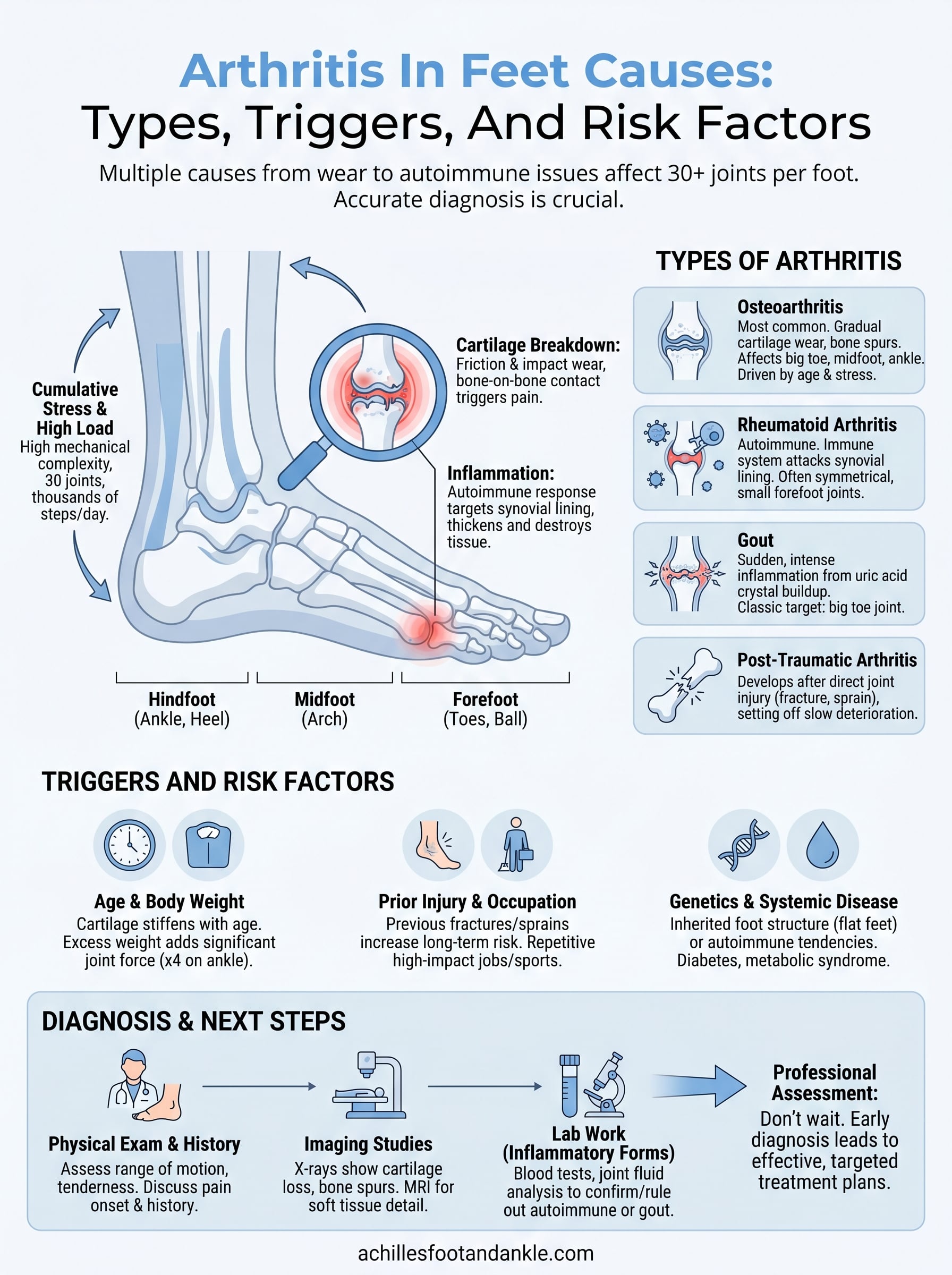 arthritis in feet causes infographic