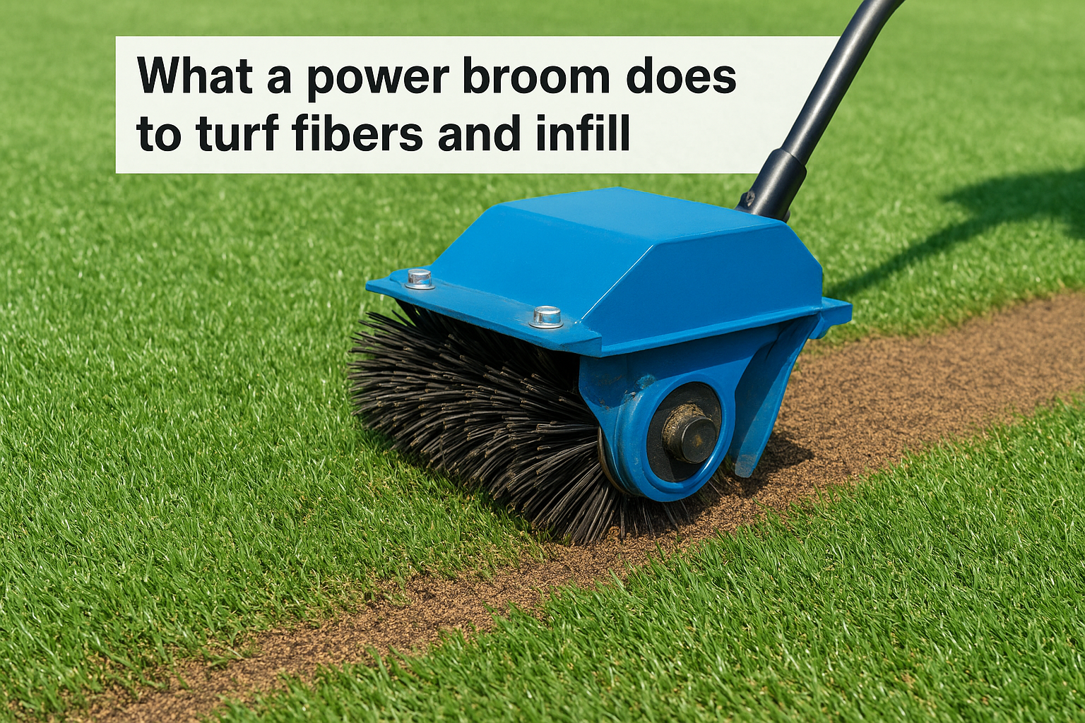 What a power broom does to turf fibers and infill