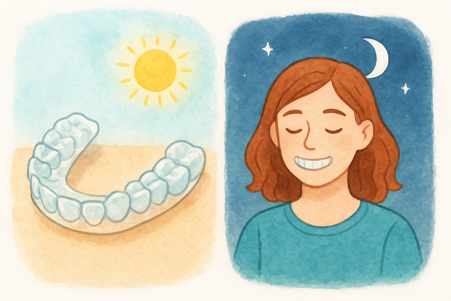 Wear your retainer during the day and your night guard at night