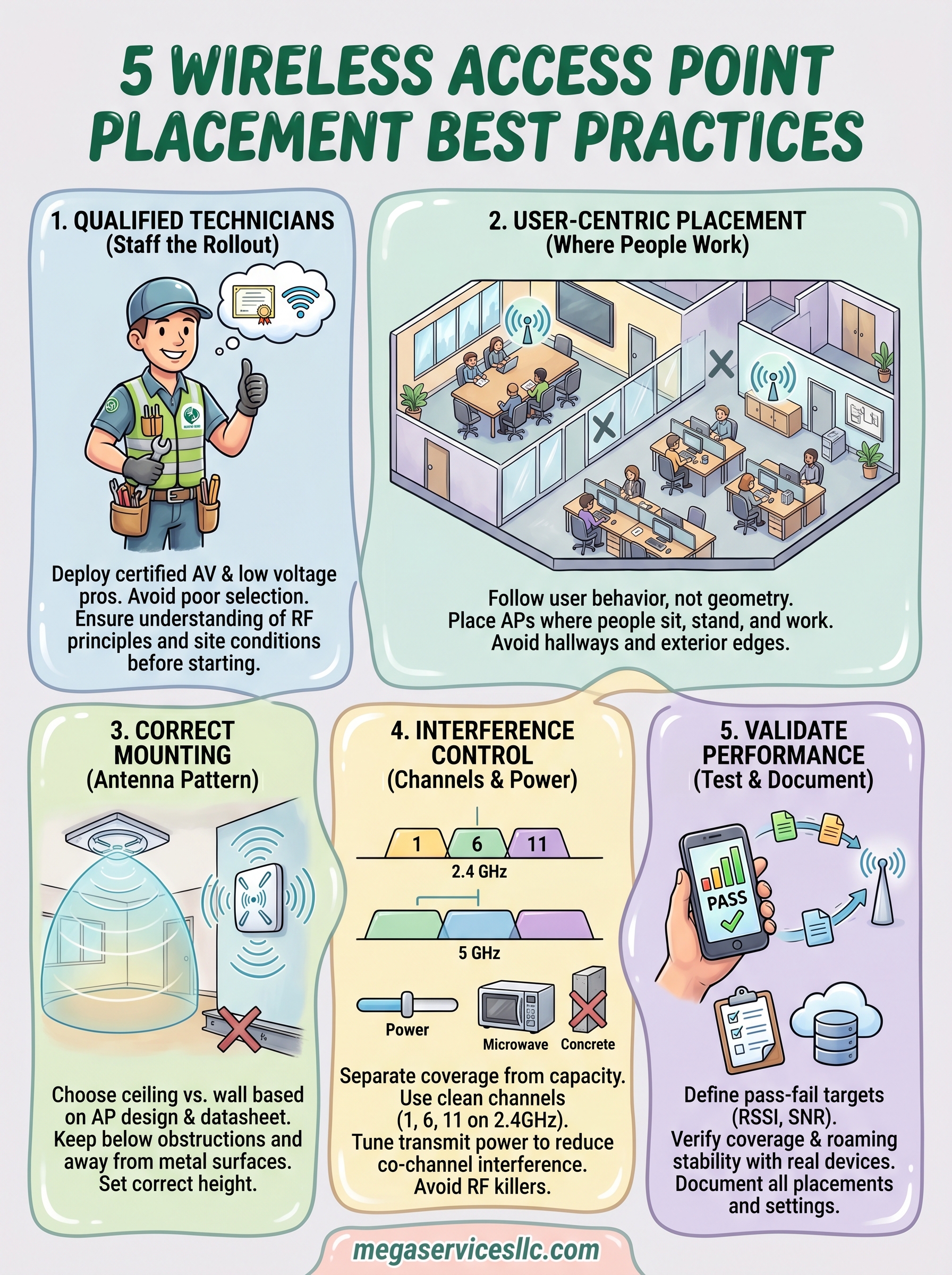wireless access point placement best practices infographic