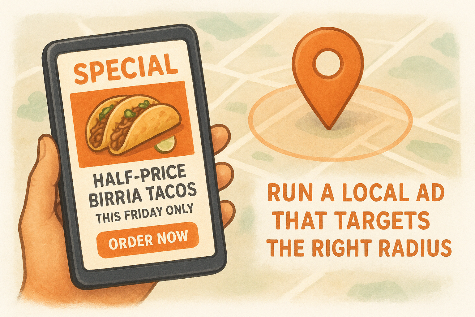 Run a local ad that targets the right radius
