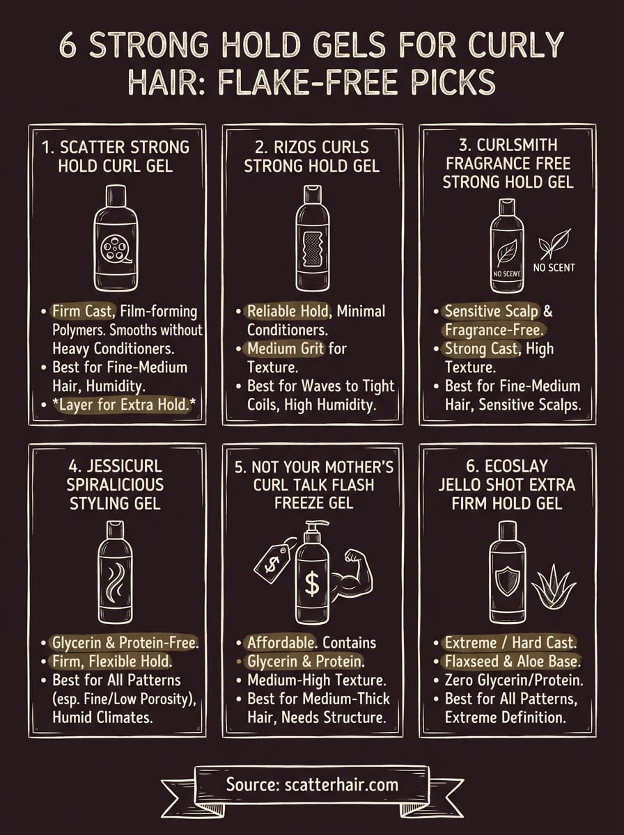 strong hold gel for curly hair infographic