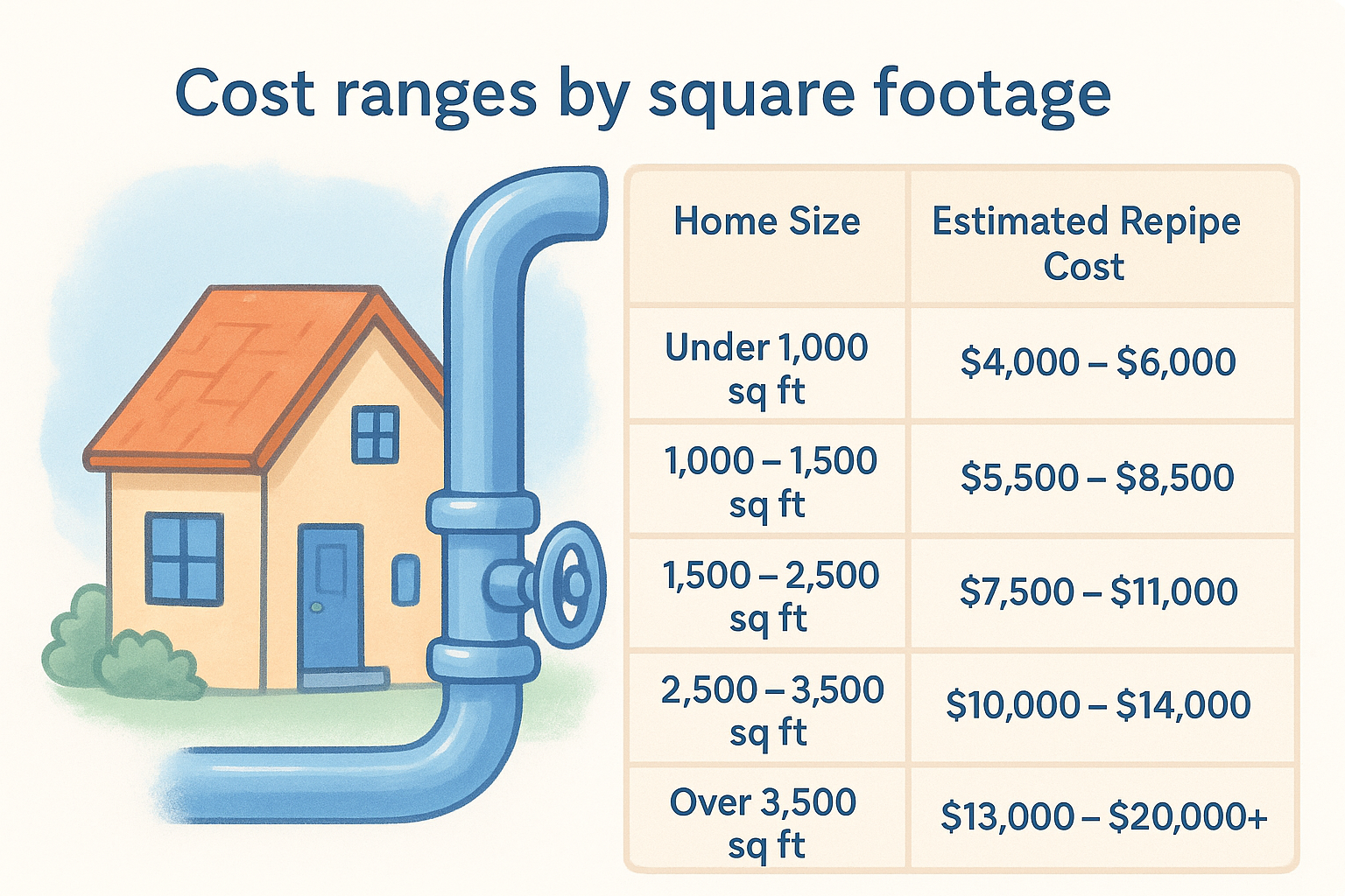 Cost ranges by square footage