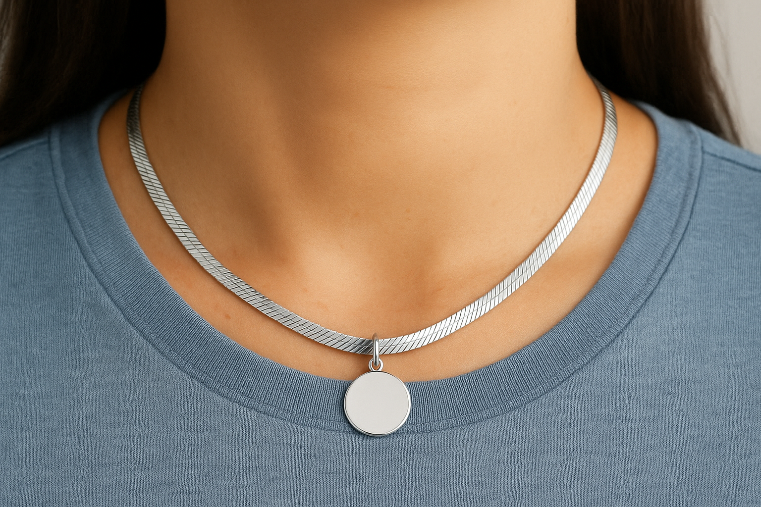 6. Herringbone chain with a pendant