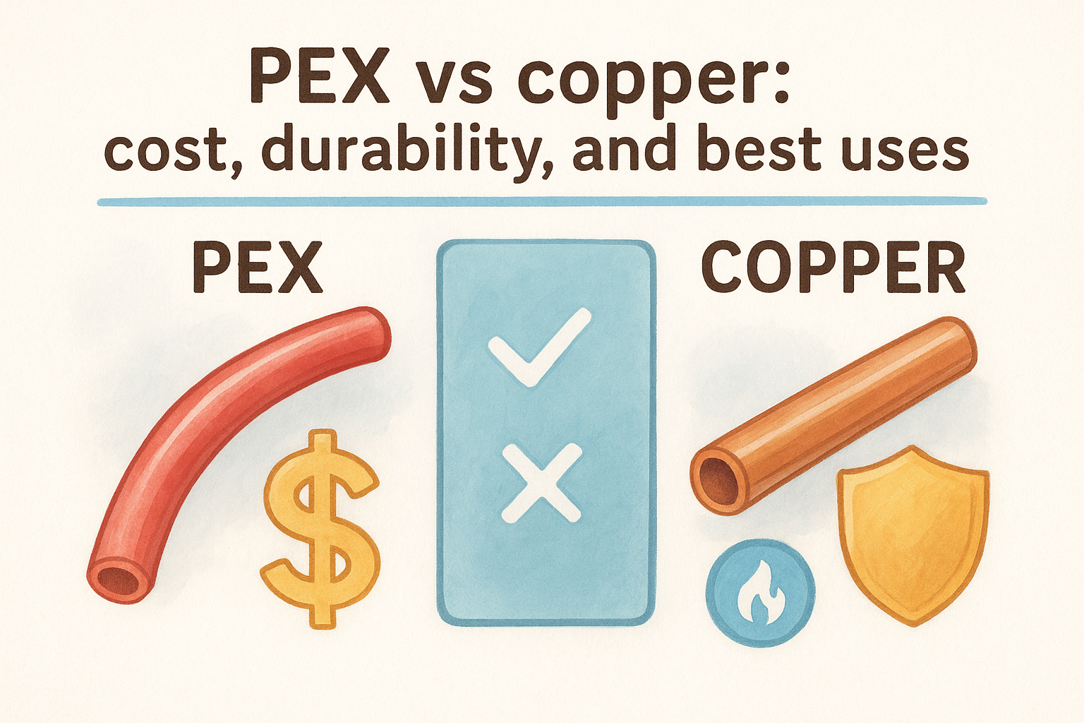 PEX vs copper: cost, durability, and best uses