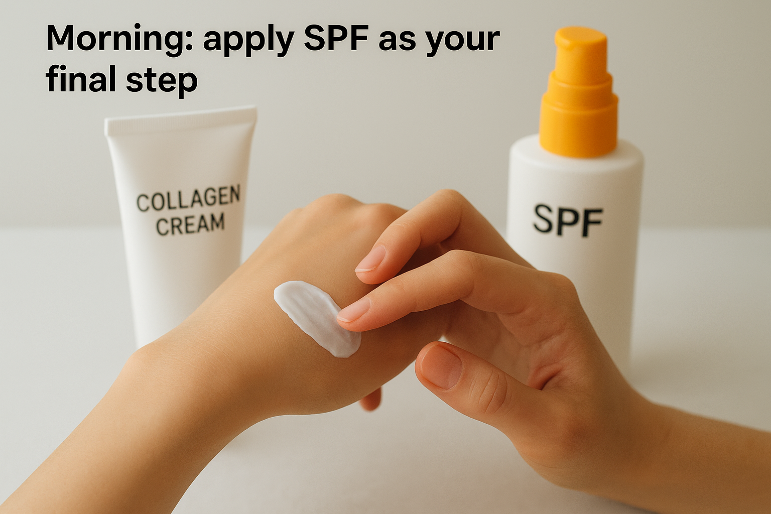 Morning: apply SPF as your final step
