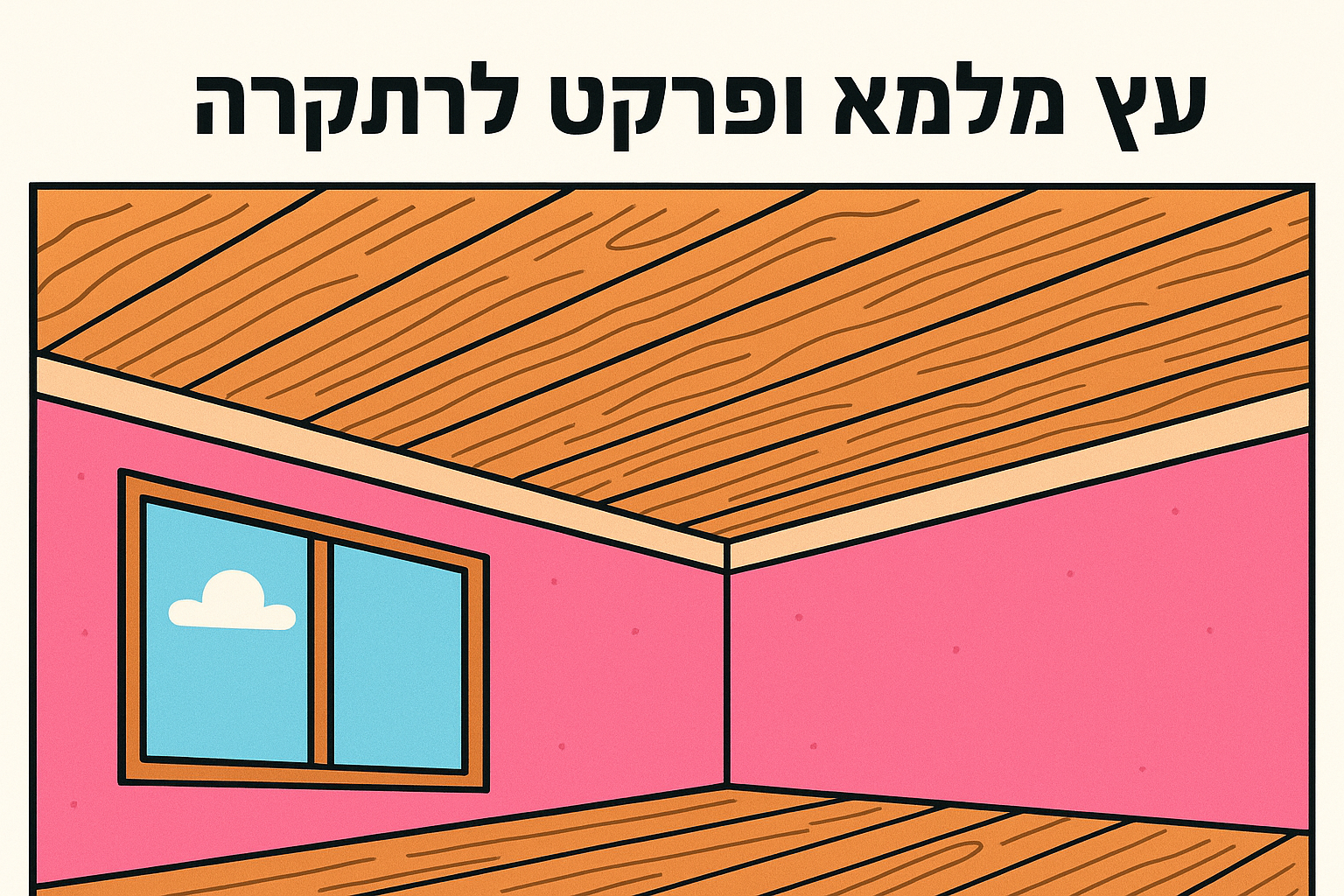 עץ מלא ופרקט לתקרה