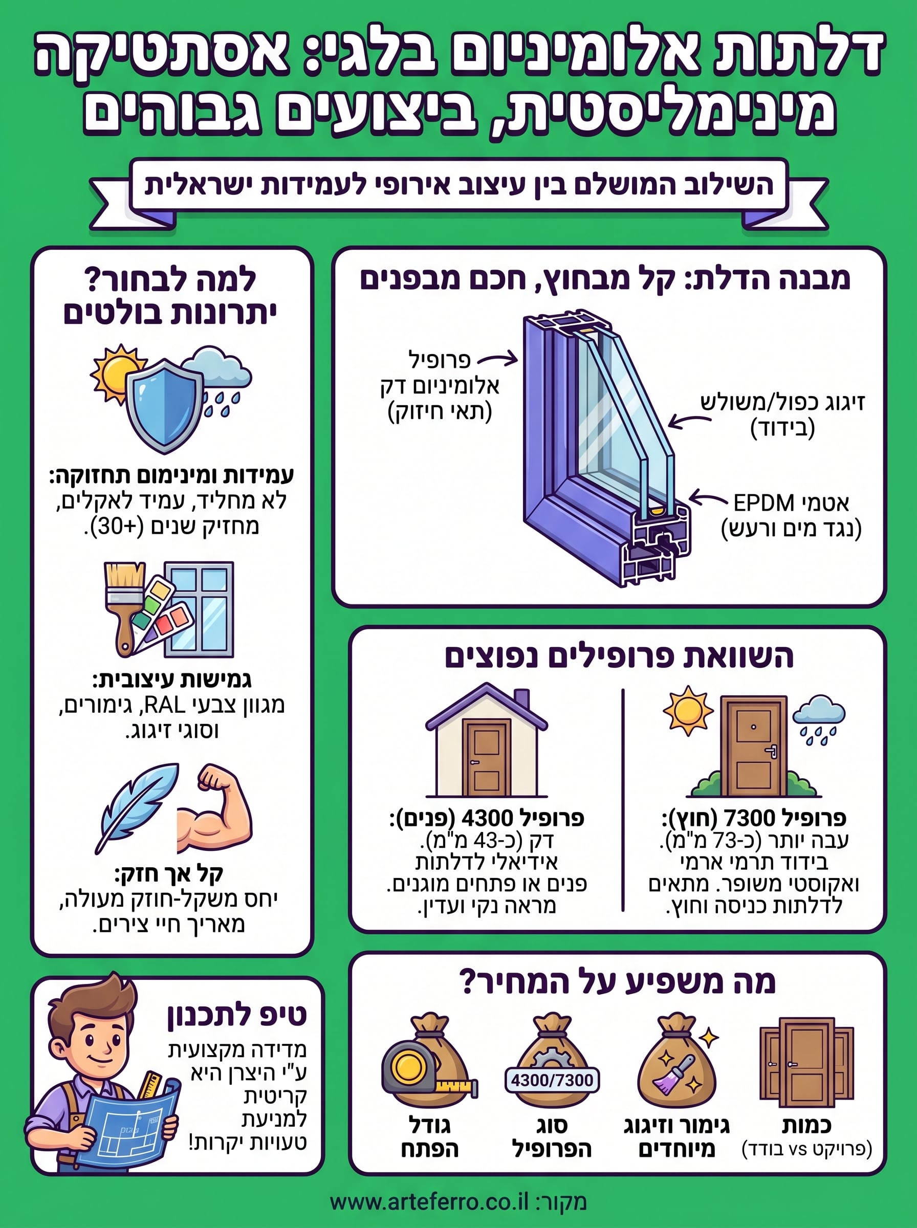 דלתות אלומיניום בלגי infographic