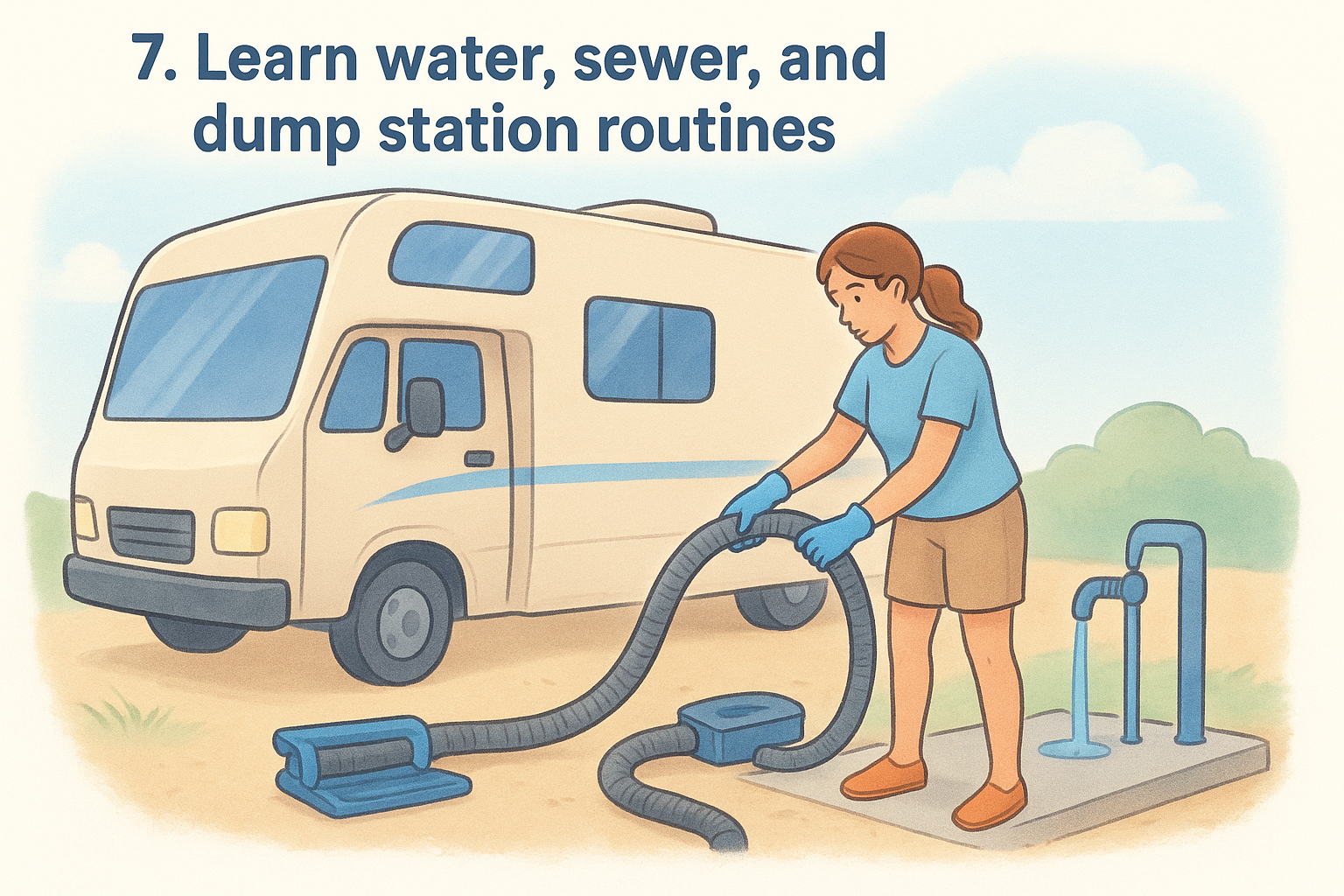 7. Learn water, sewer, and dump station routines