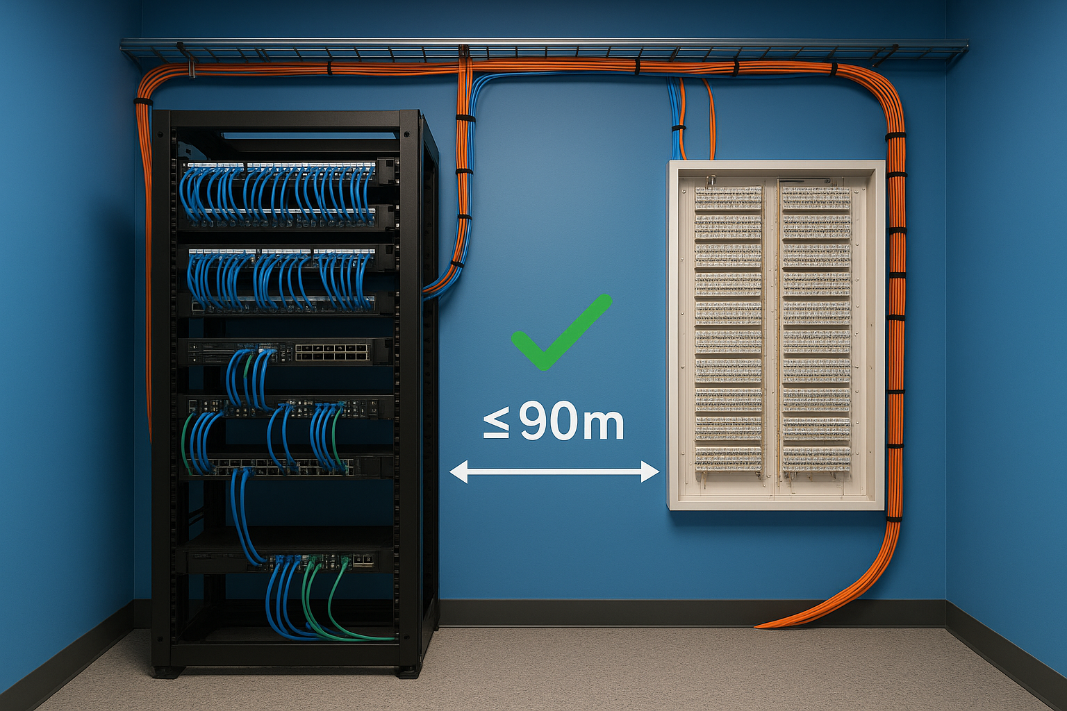 Placement rules that control horizontal cable lengths