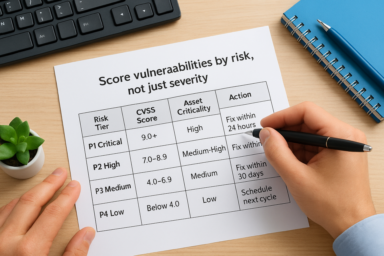 Score vulnerabilities by risk, not just severity