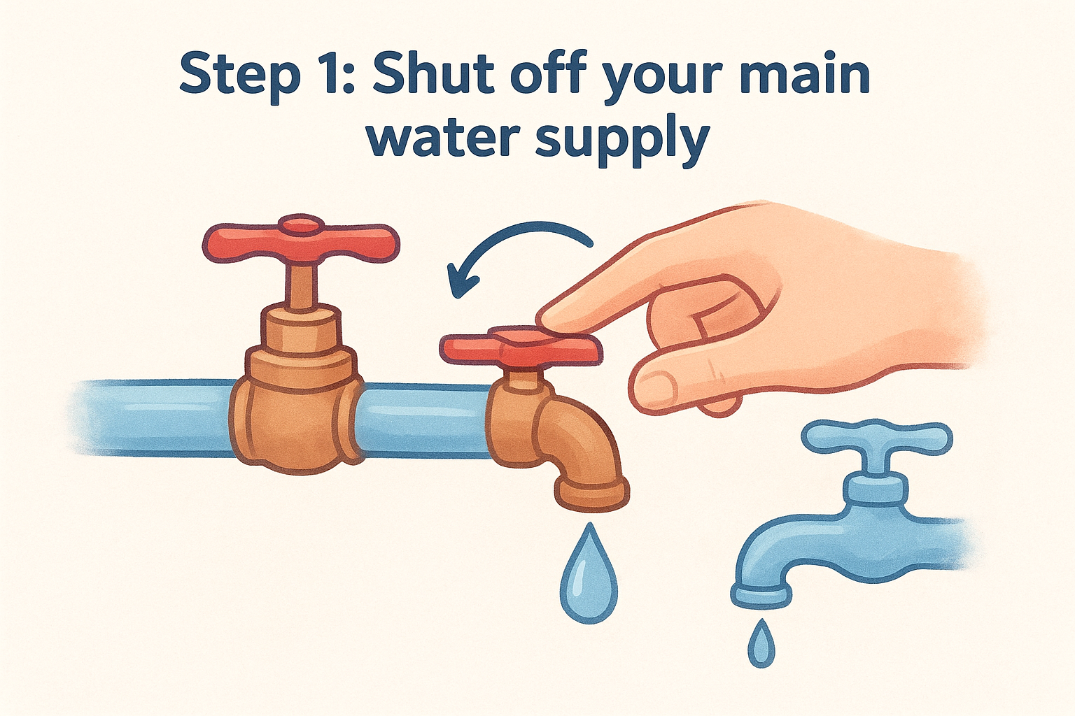 Step 1: Shut off your main water supply