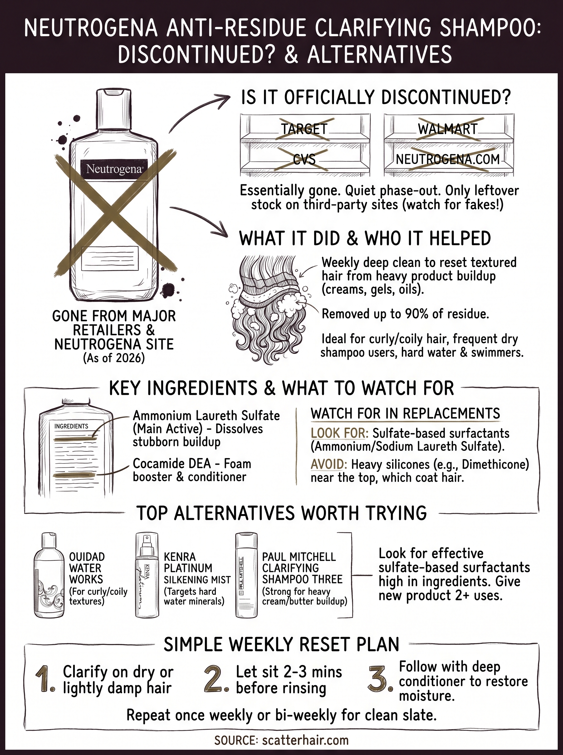 neutrogena anti residue clarifying shampoo infographic