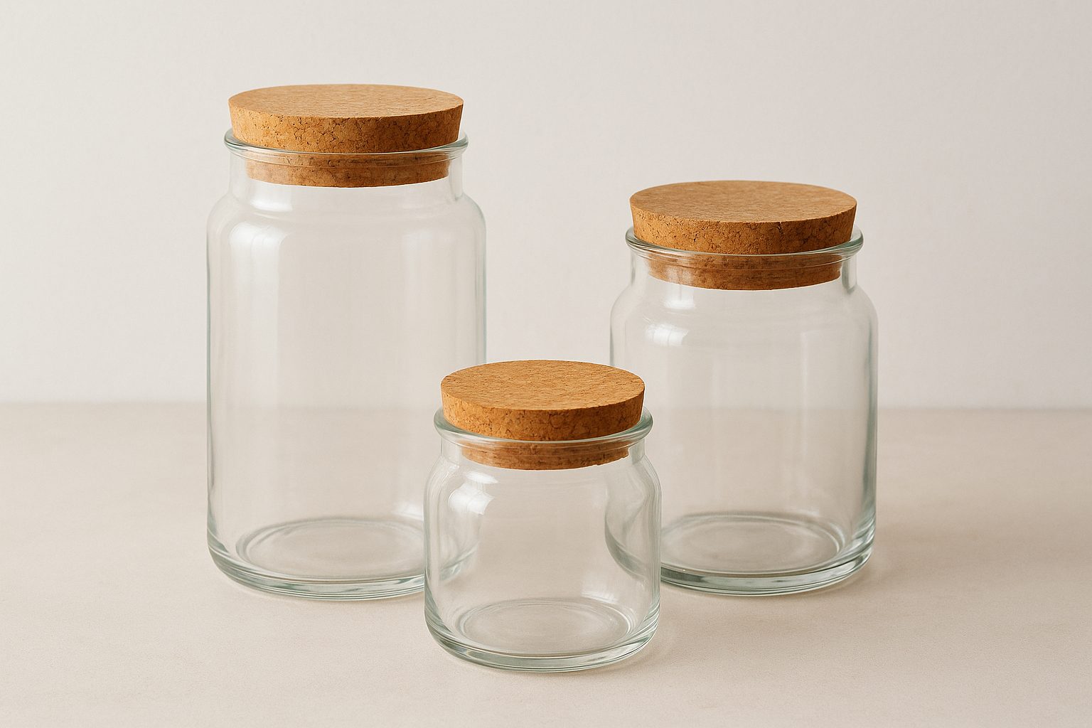 1. Glassnow cork finish glass jars