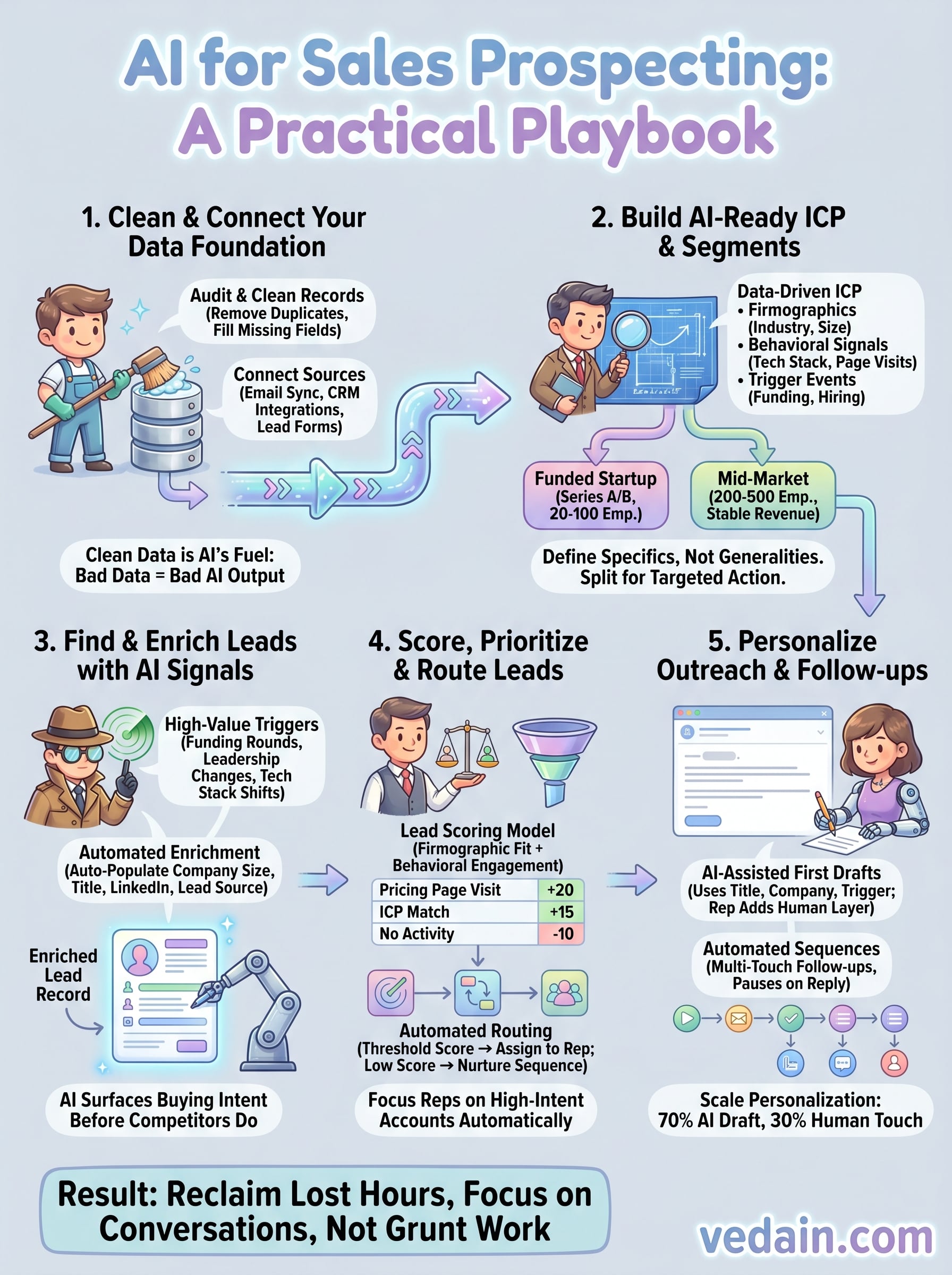 how to use ai for sales prospecting infographic