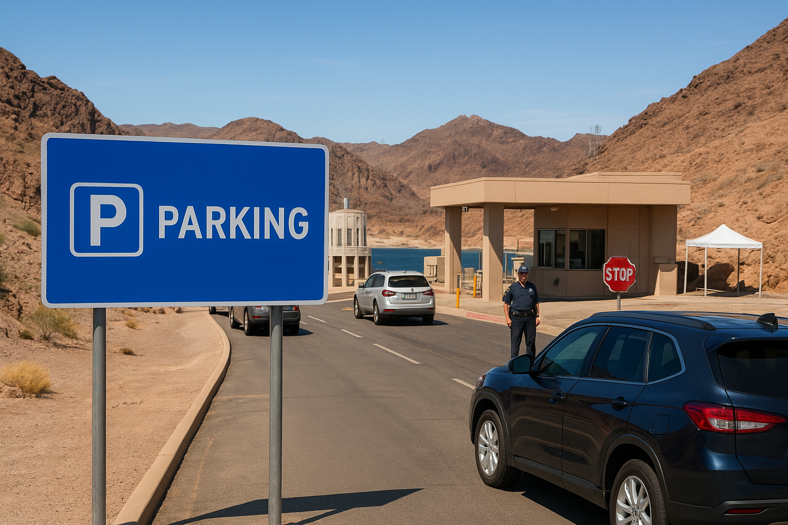 Parking options at the dam
