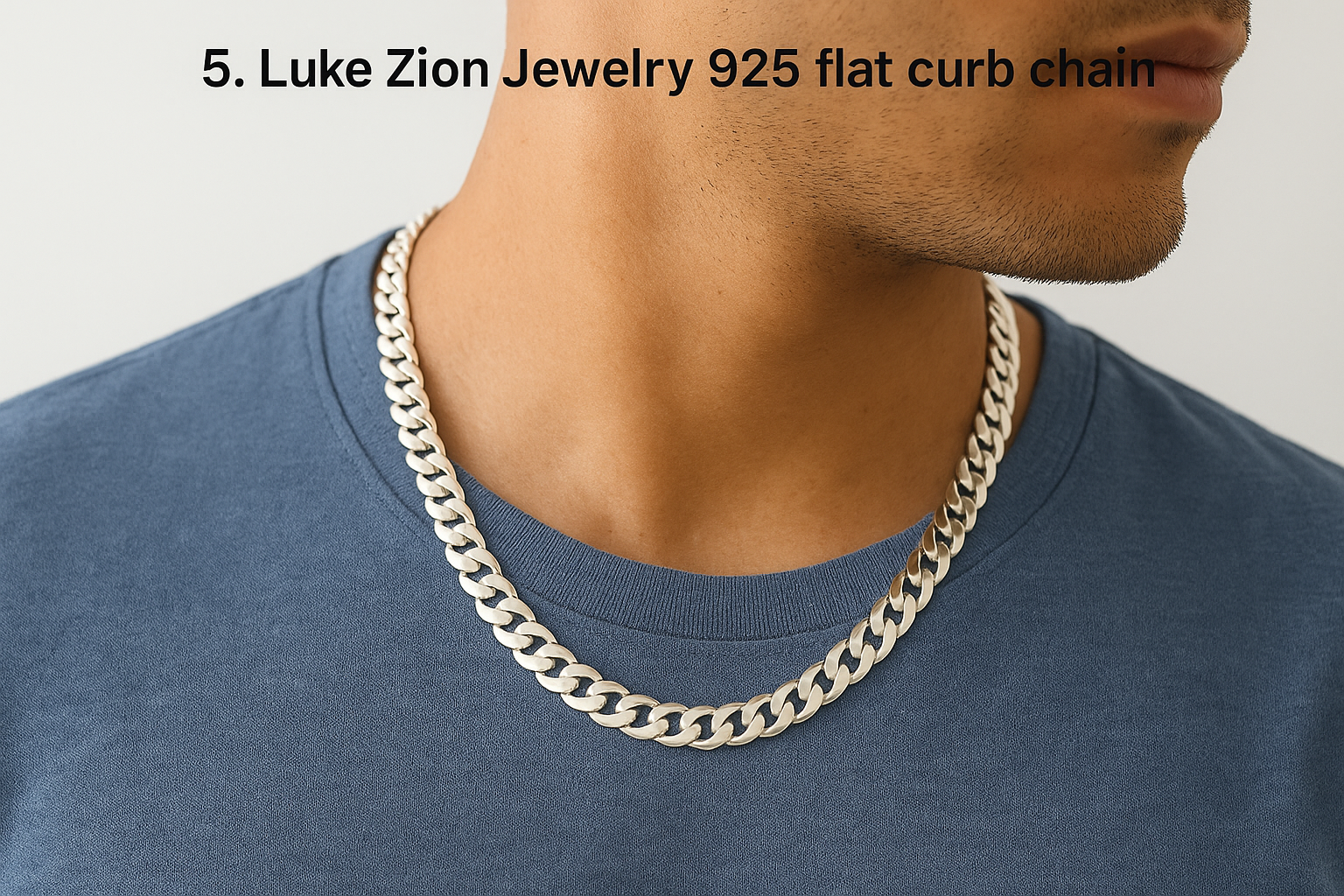 5. Luke Zion Jewelry 925 flat curb chain