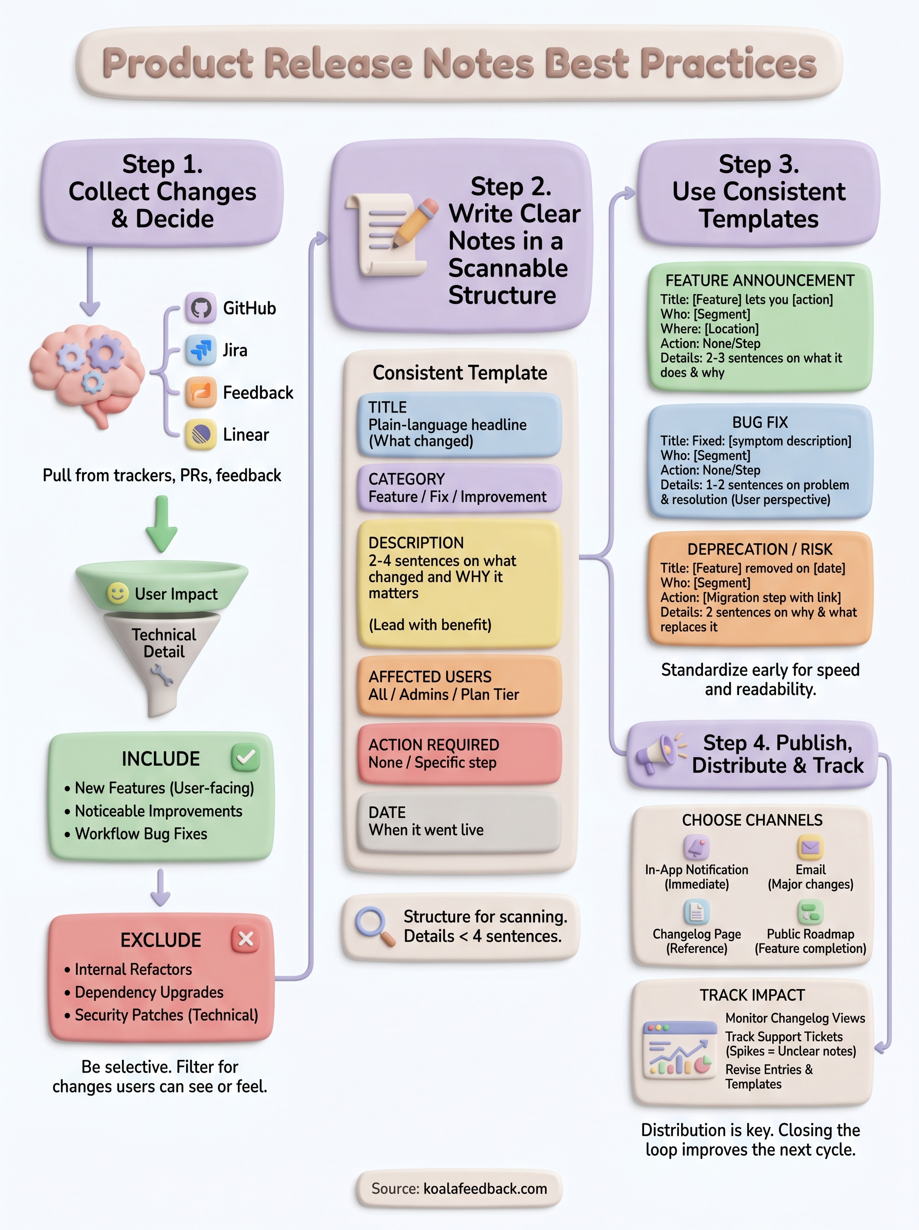 product release notes best practices infographic