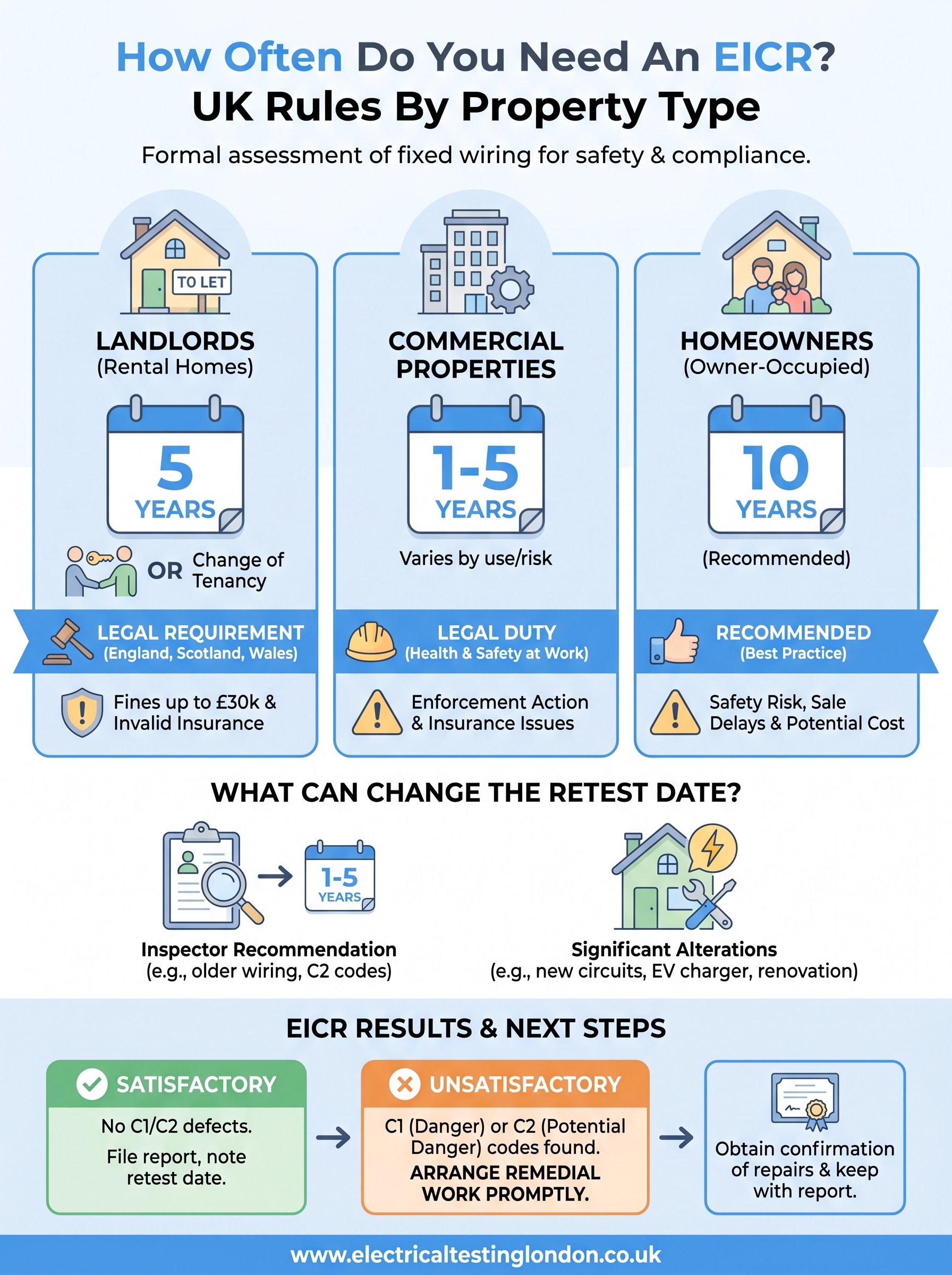 how often do you need an eicr infographic