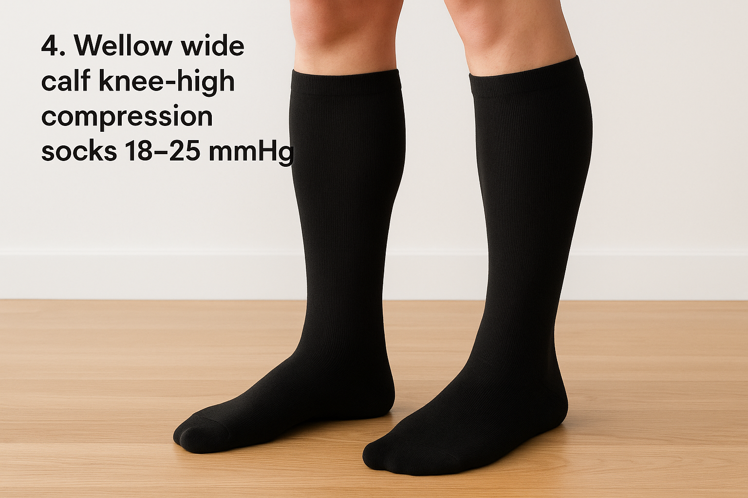 4. Wellow wide calf knee-high compression socks 18–25 mmHg