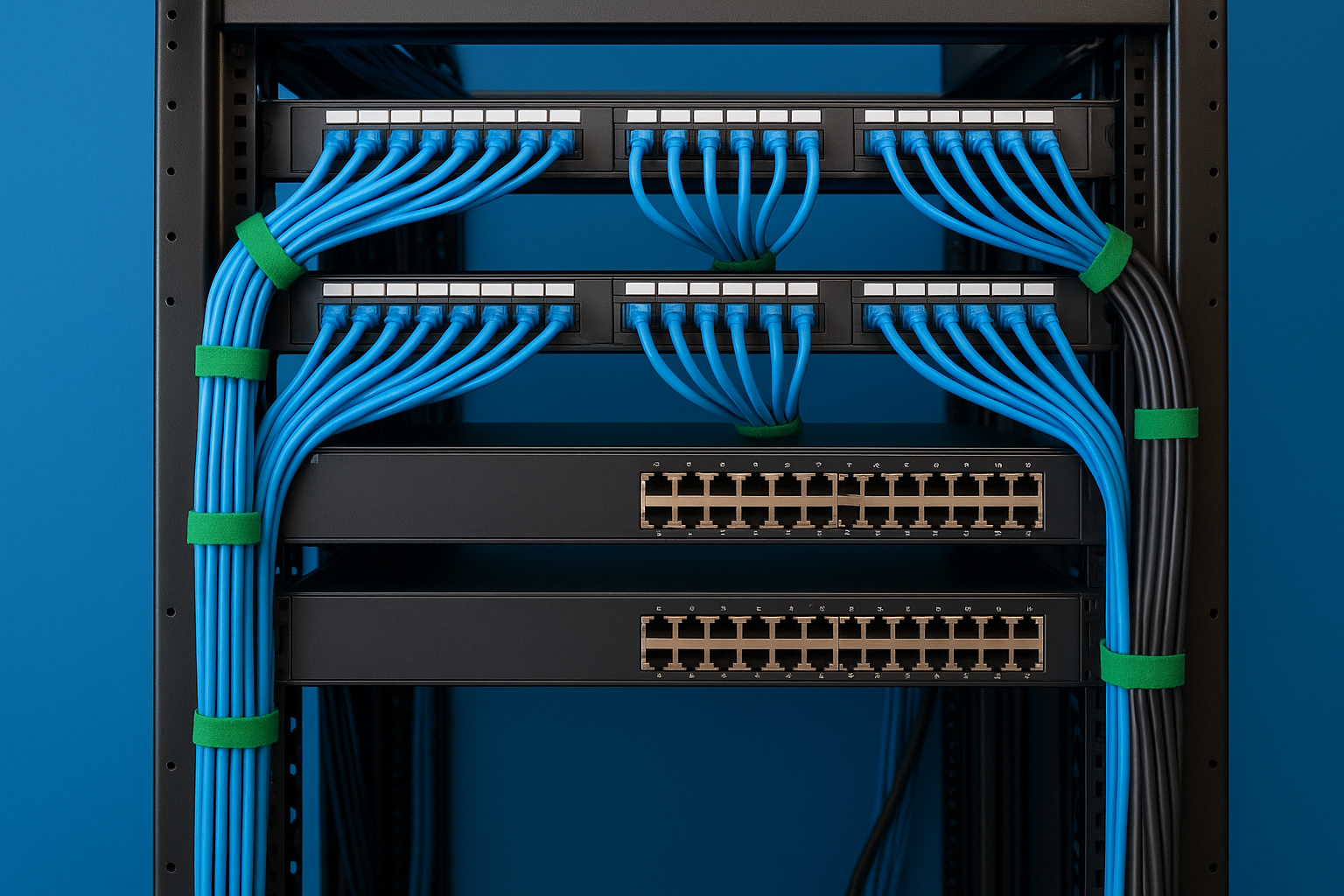 2. Route cables with clear horizontal and vertical paths