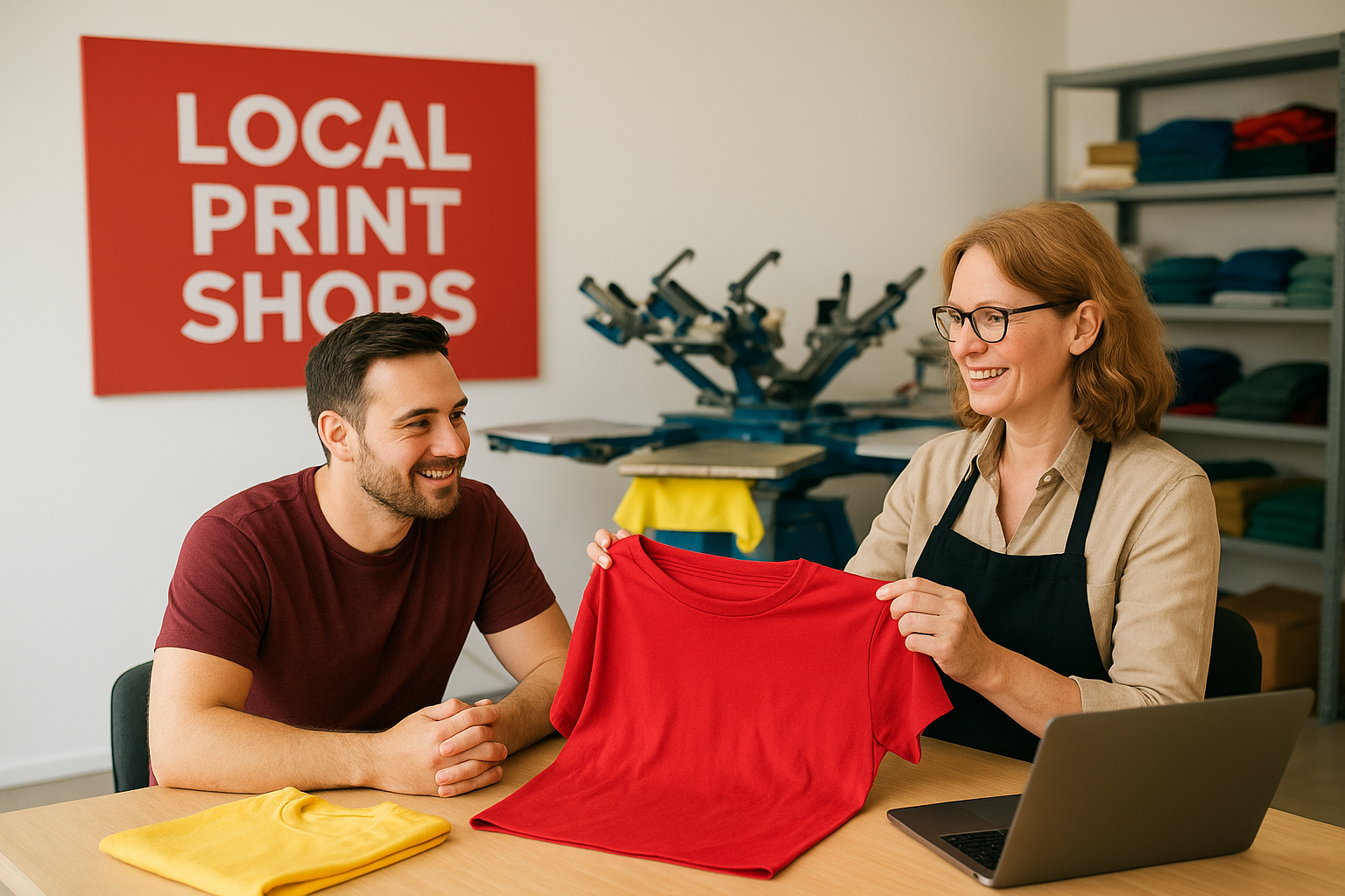 Local print shops and embroidery services