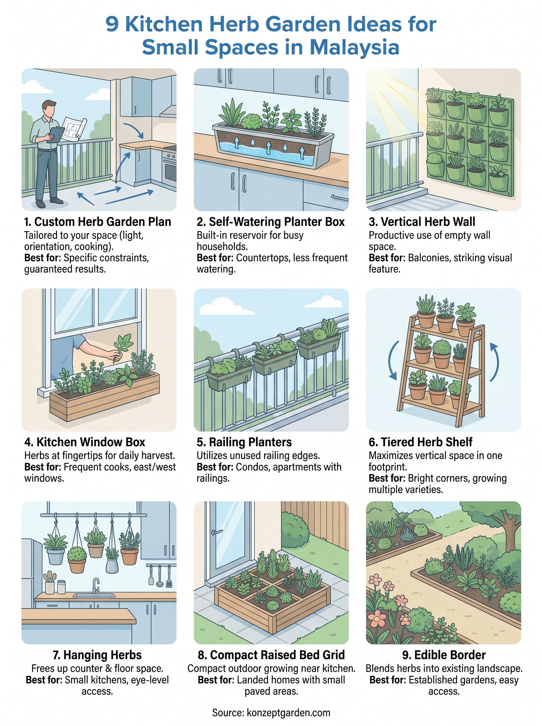 kitchen herb garden ideas infographic