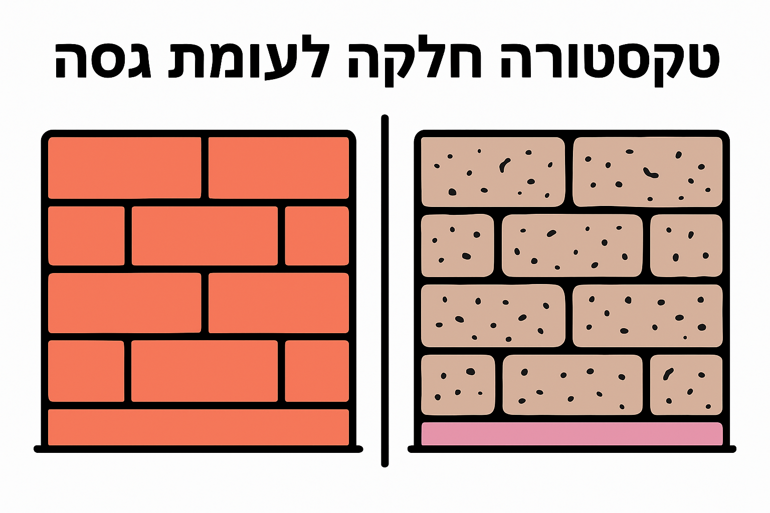 טקסטורה חלקה לעומת גסה