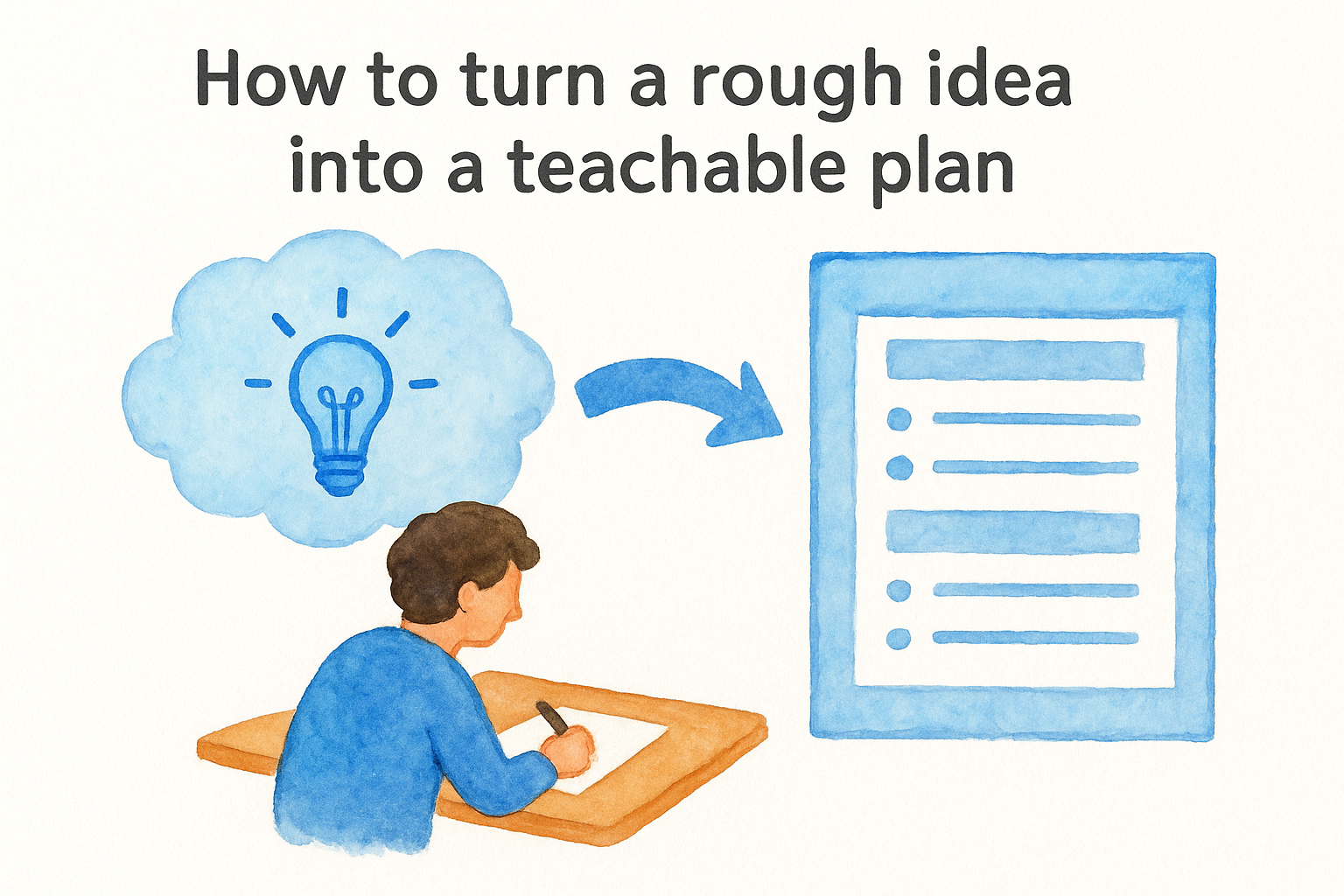 How to turn a rough idea into a teachable plan
