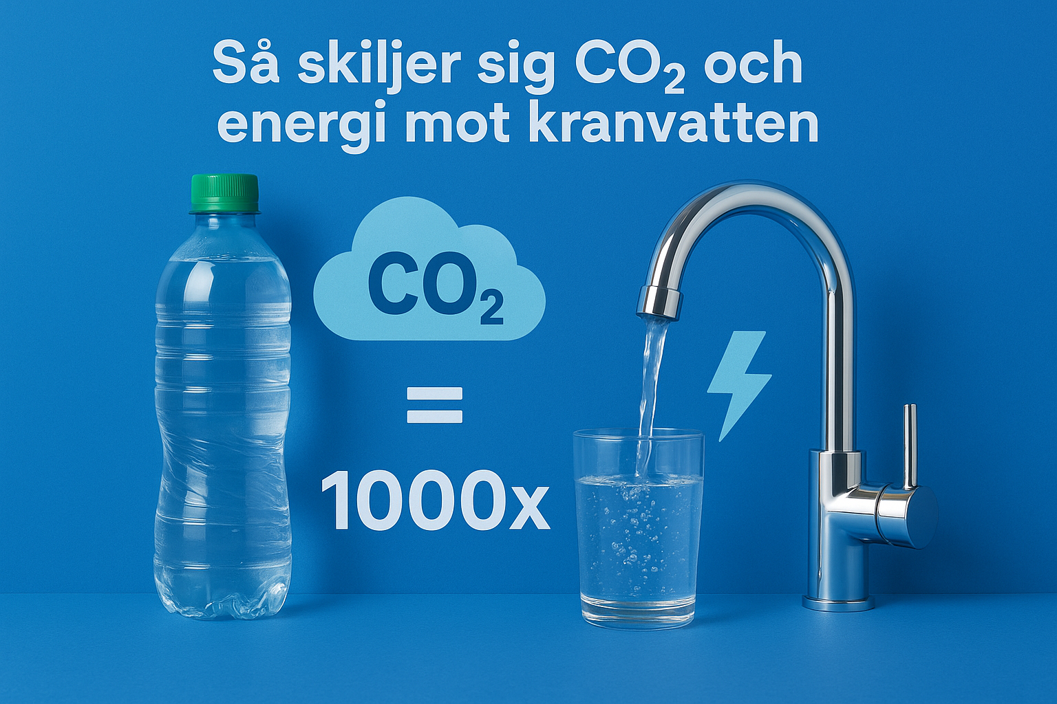 Så skiljer sig CO2 och energi mot kranvatten