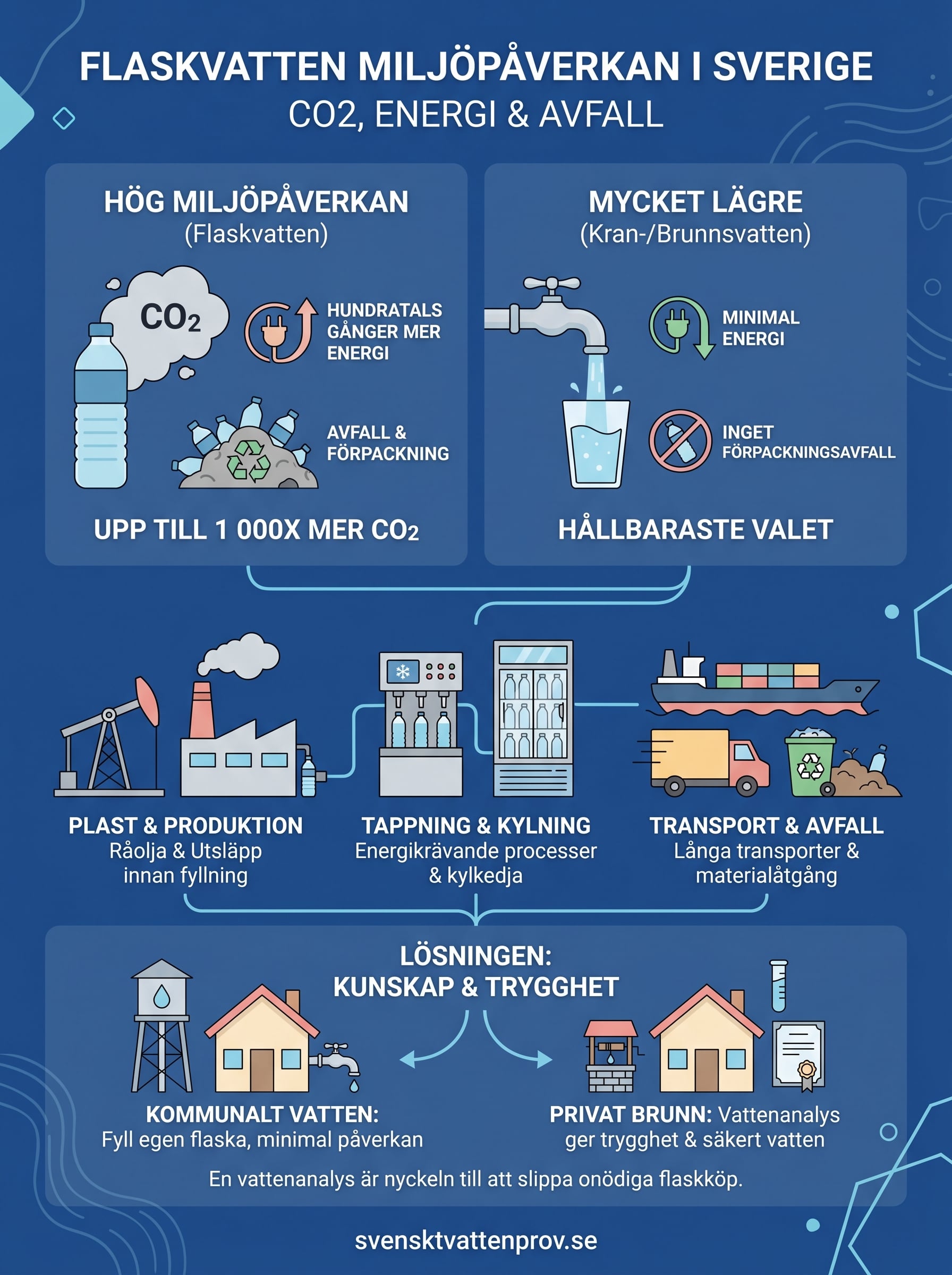 flaskvatten miljöpåverkan infographic