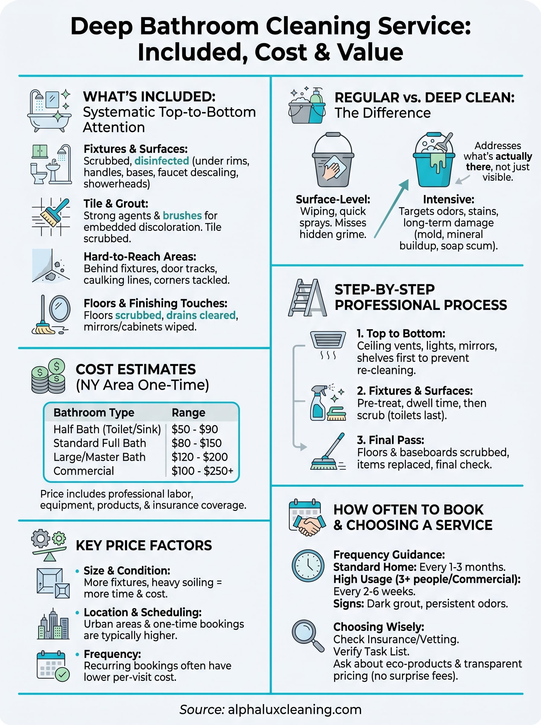 deep bathroom cleaning service infographic