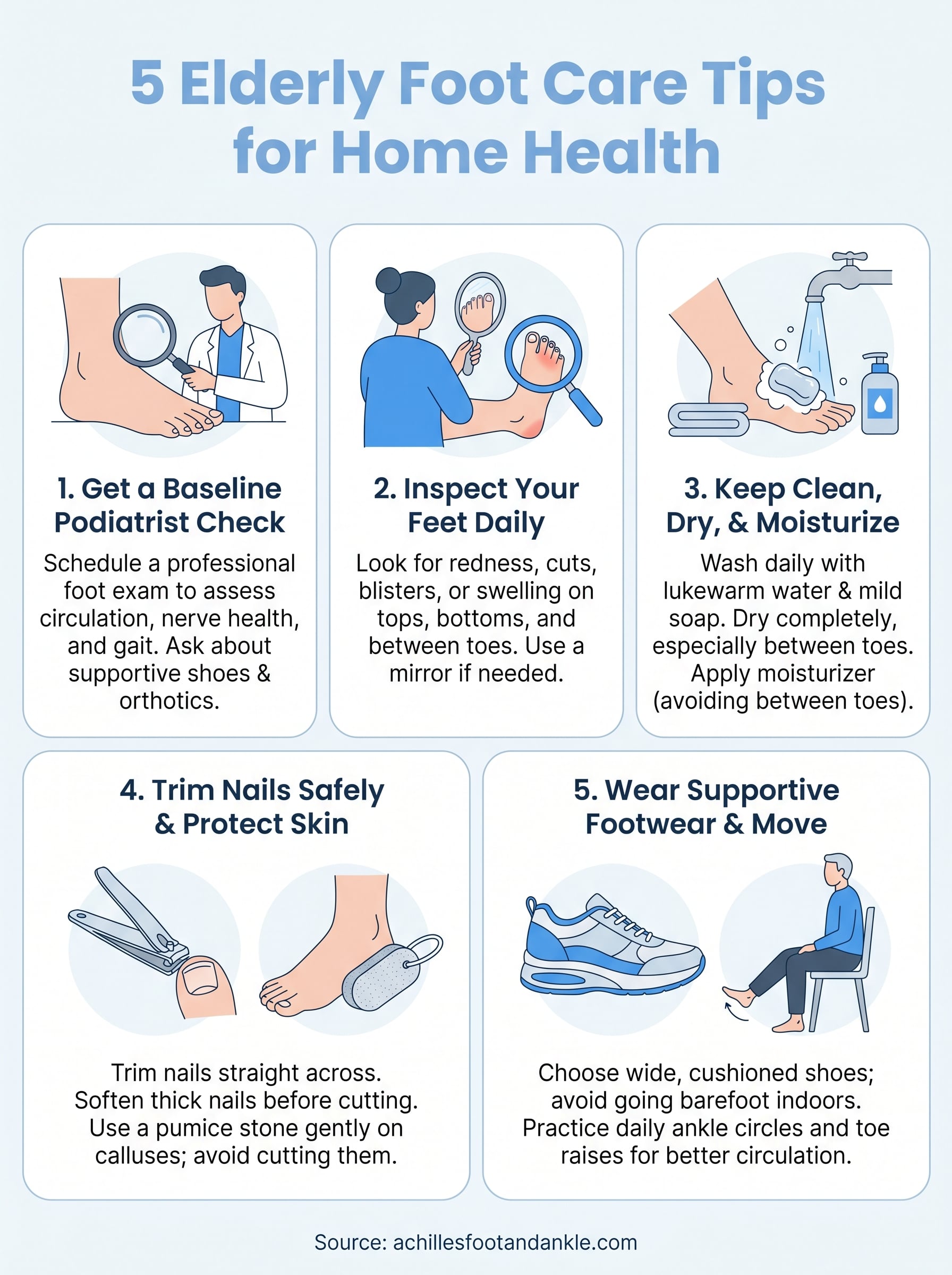 elderly foot care tips infographic