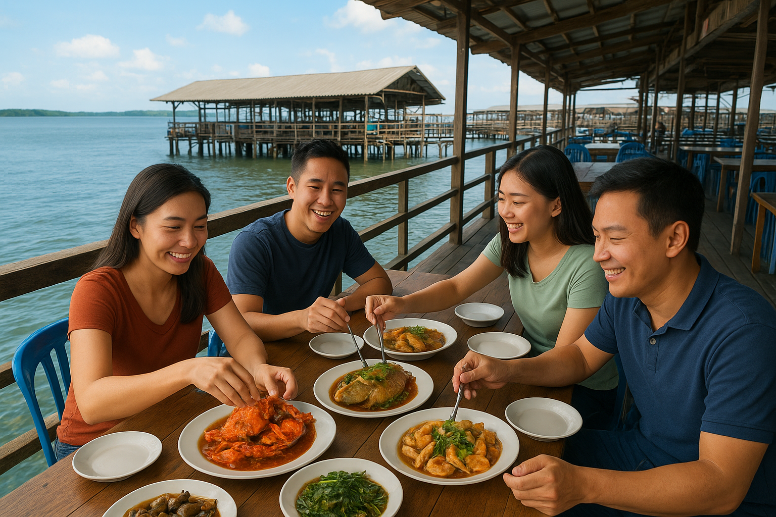 6. Eat Seafood at a Kelong by the Water