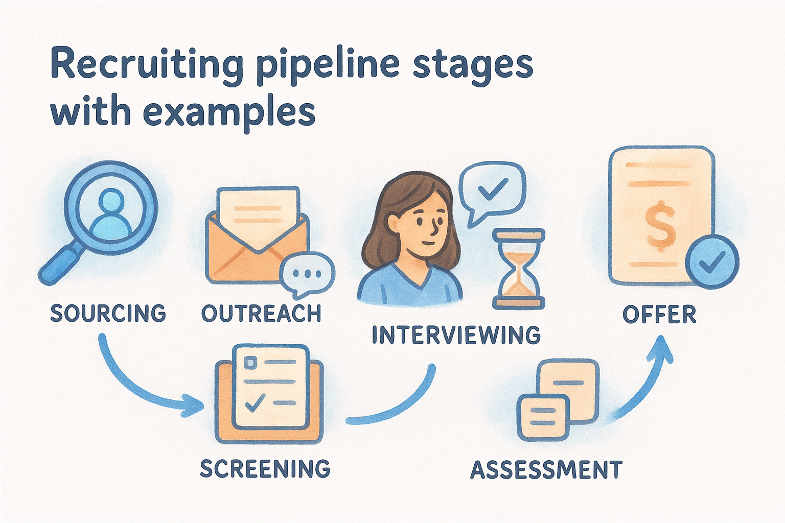 Recruiting pipeline stages with examples