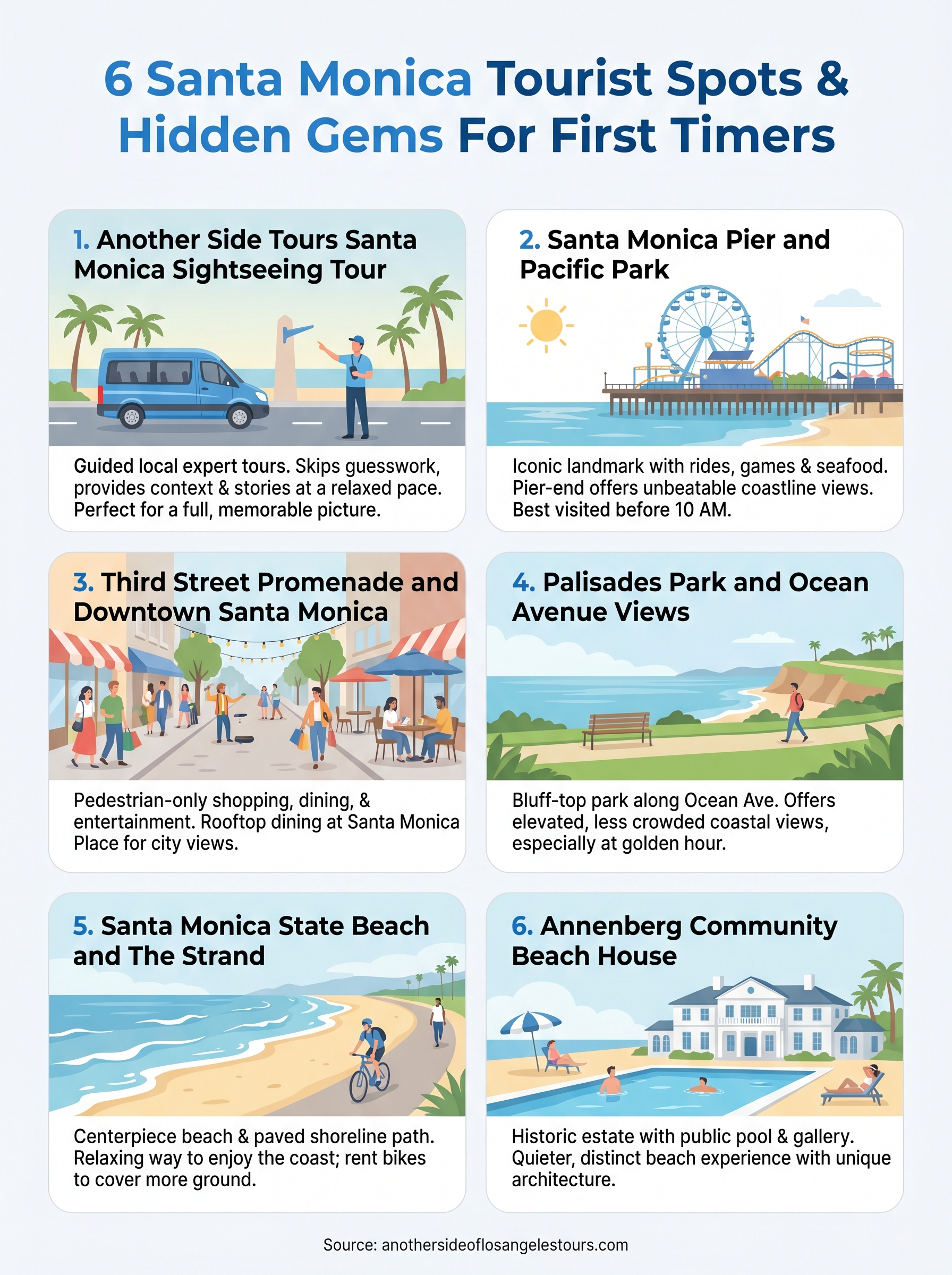 santa monica tourist spots infographic