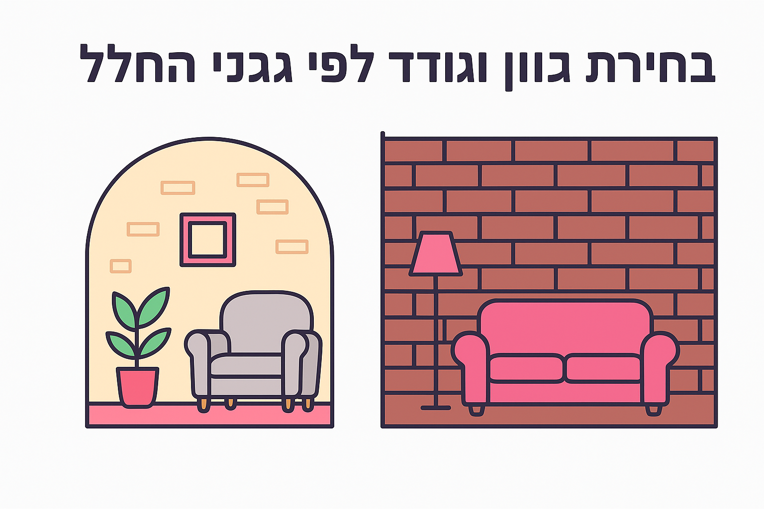 בחירת גוון וגודל לפי גודל החלל