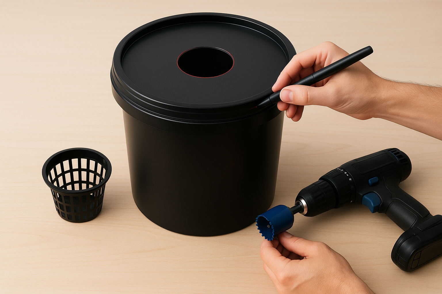 Assemble the bucket in five steps