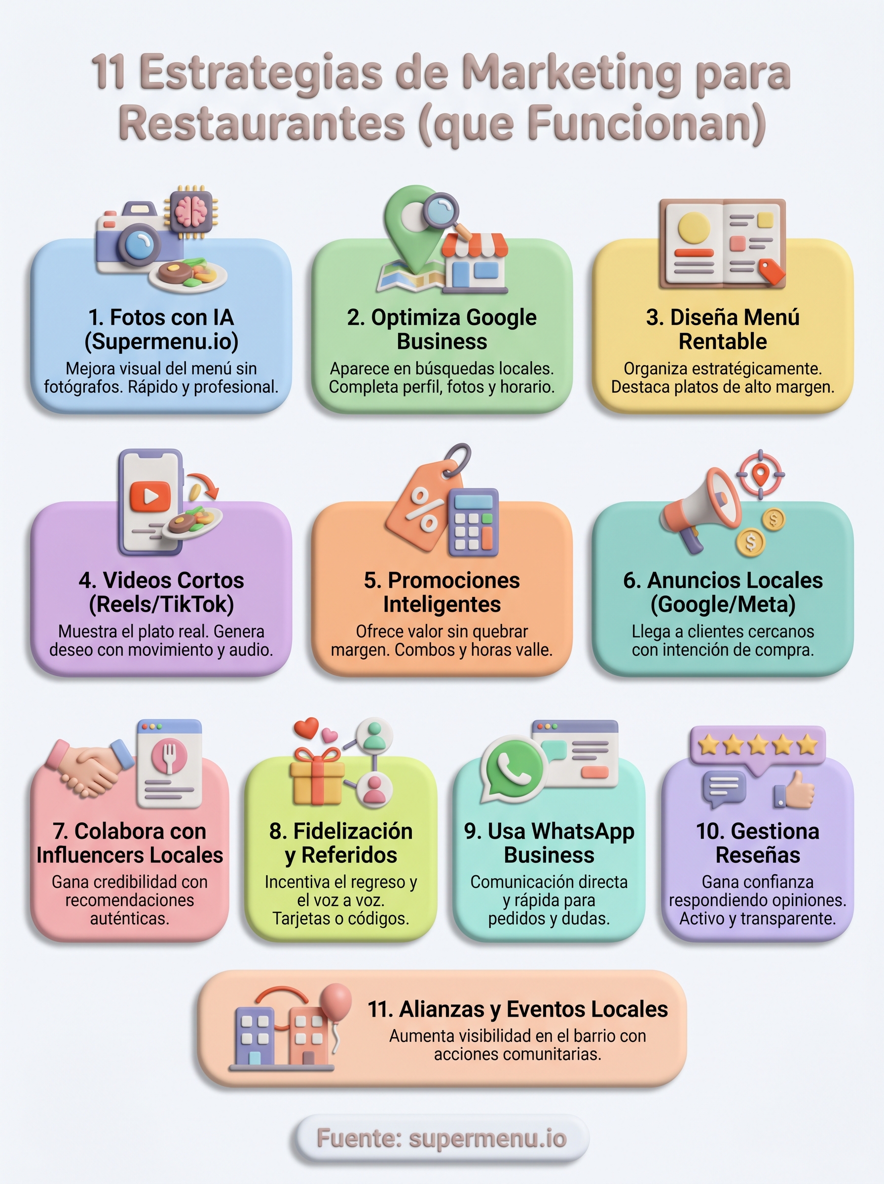 estrategias de marketing para restaurantes infographic