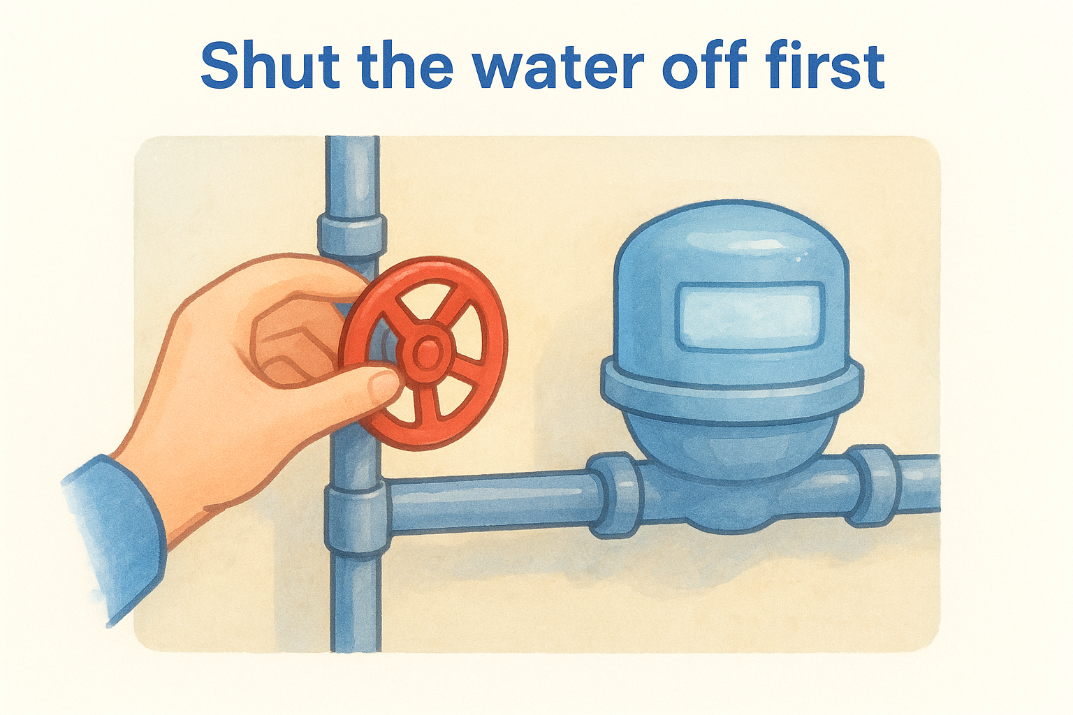 Shut the water off first