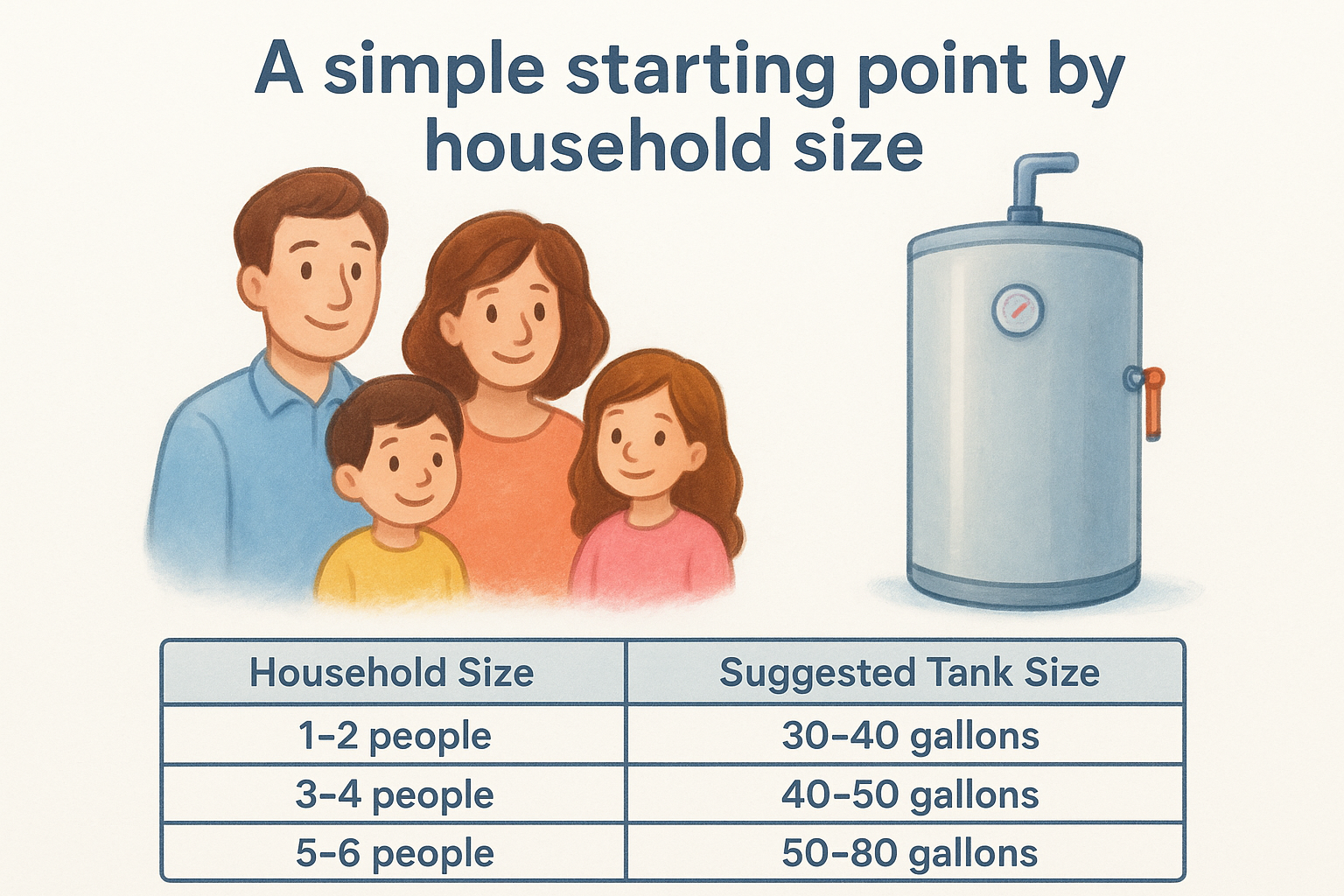 A simple starting point by household size