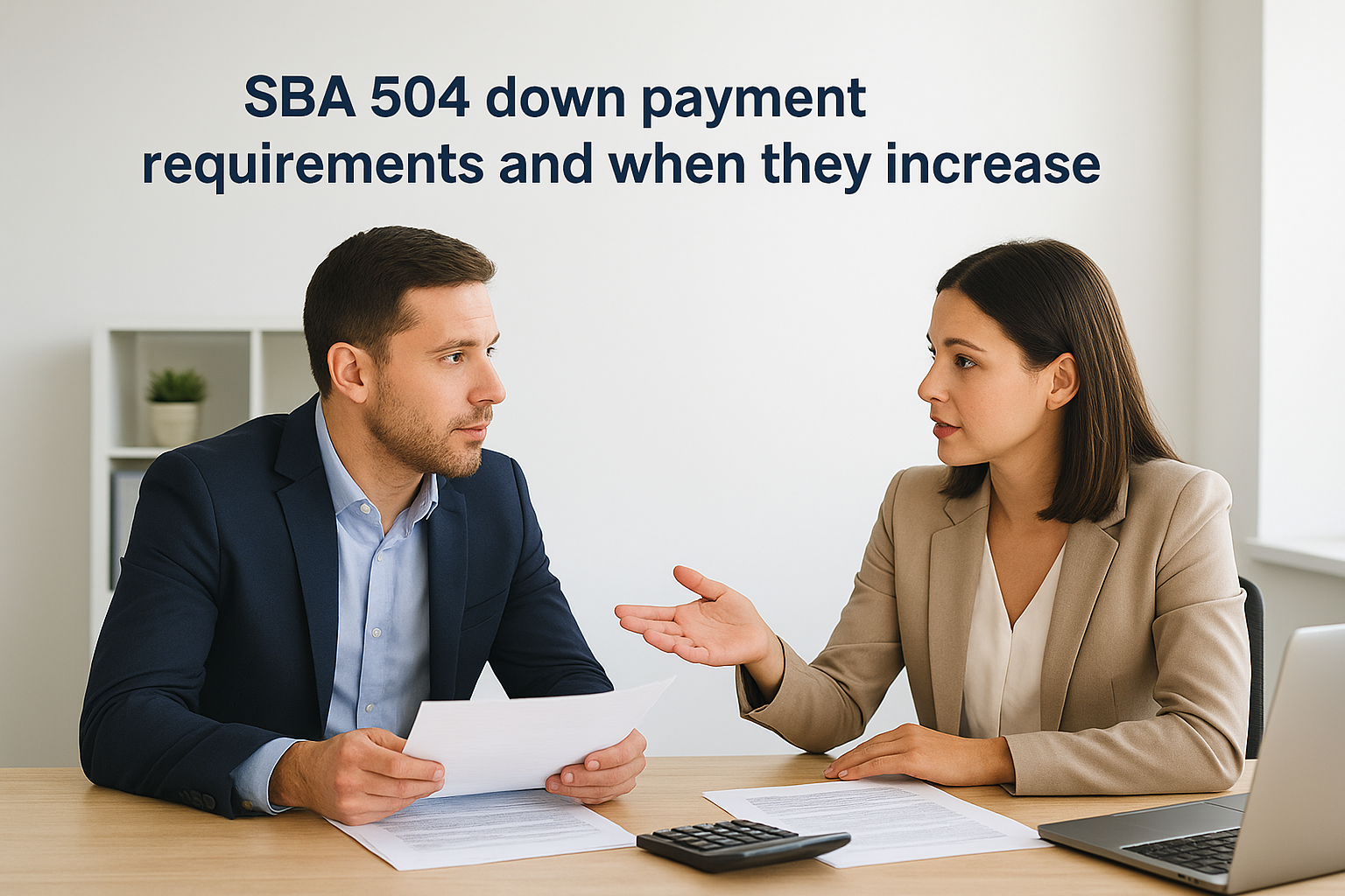 SBA 504 down payment requirements and when they increase