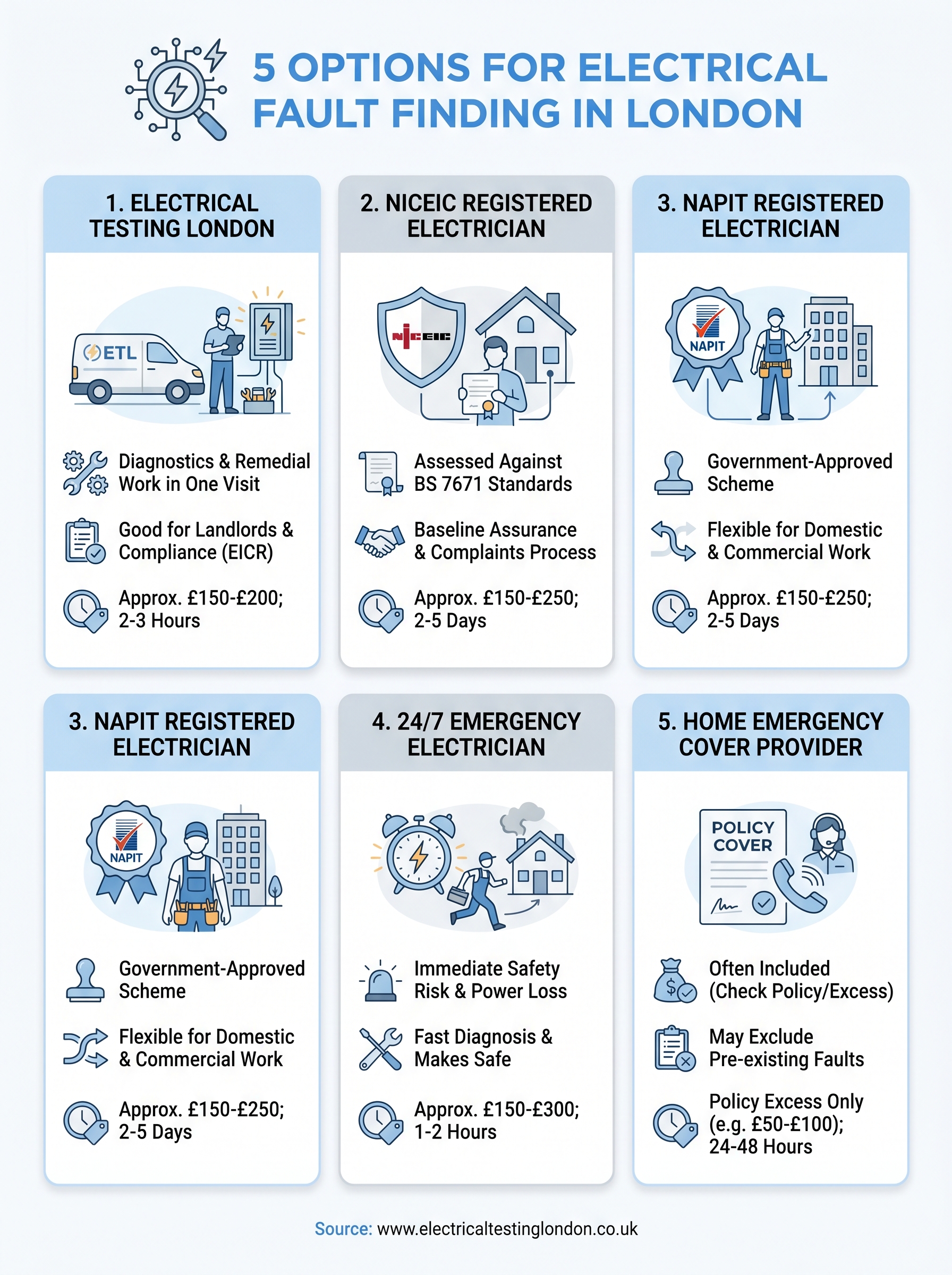 electrical fault finding near me infographic