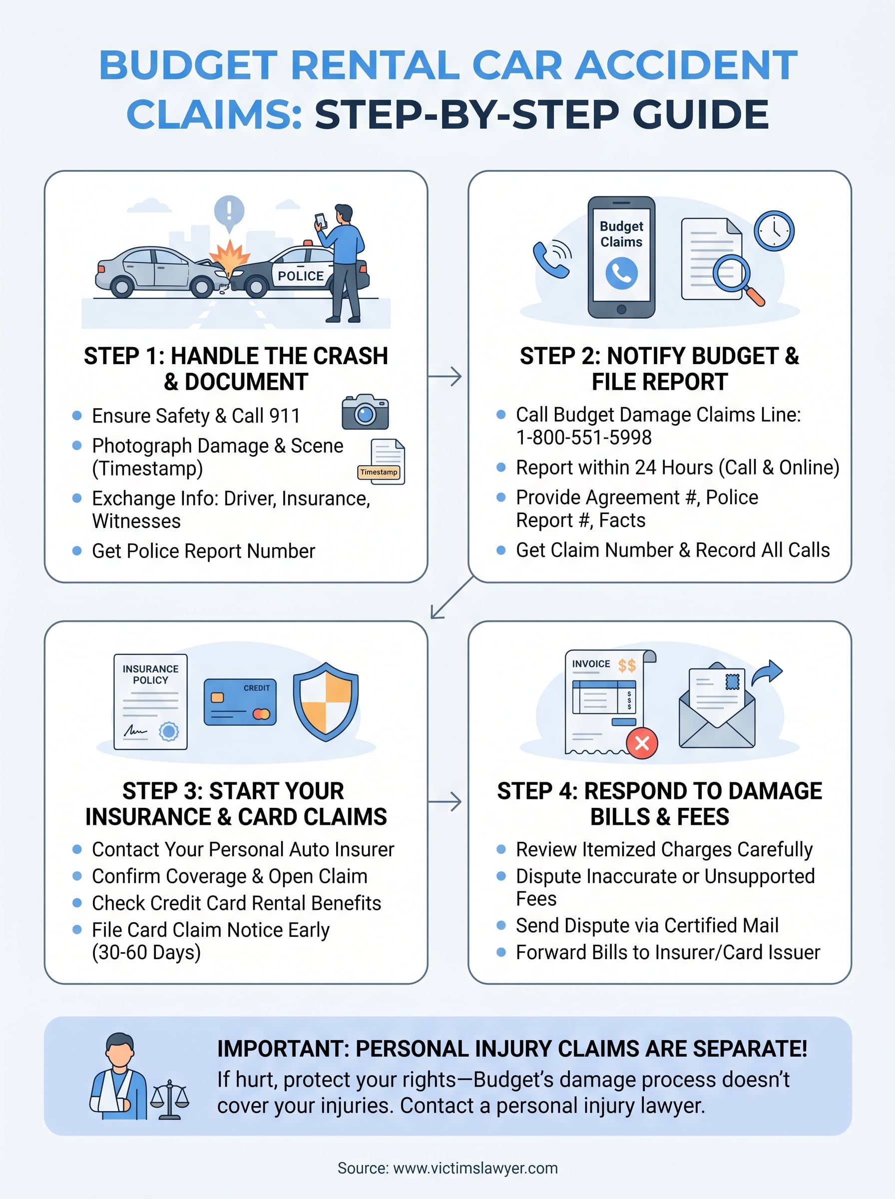 budget rental car accident claims infographic