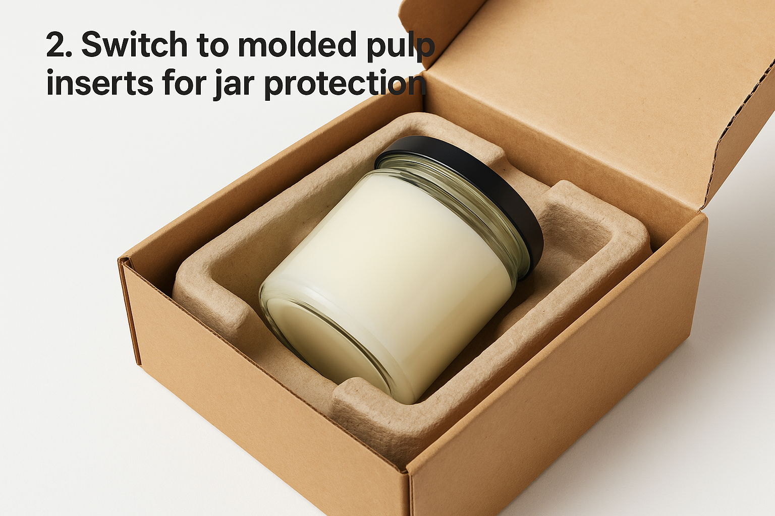 2. Switch to molded pulp inserts for jar protection
