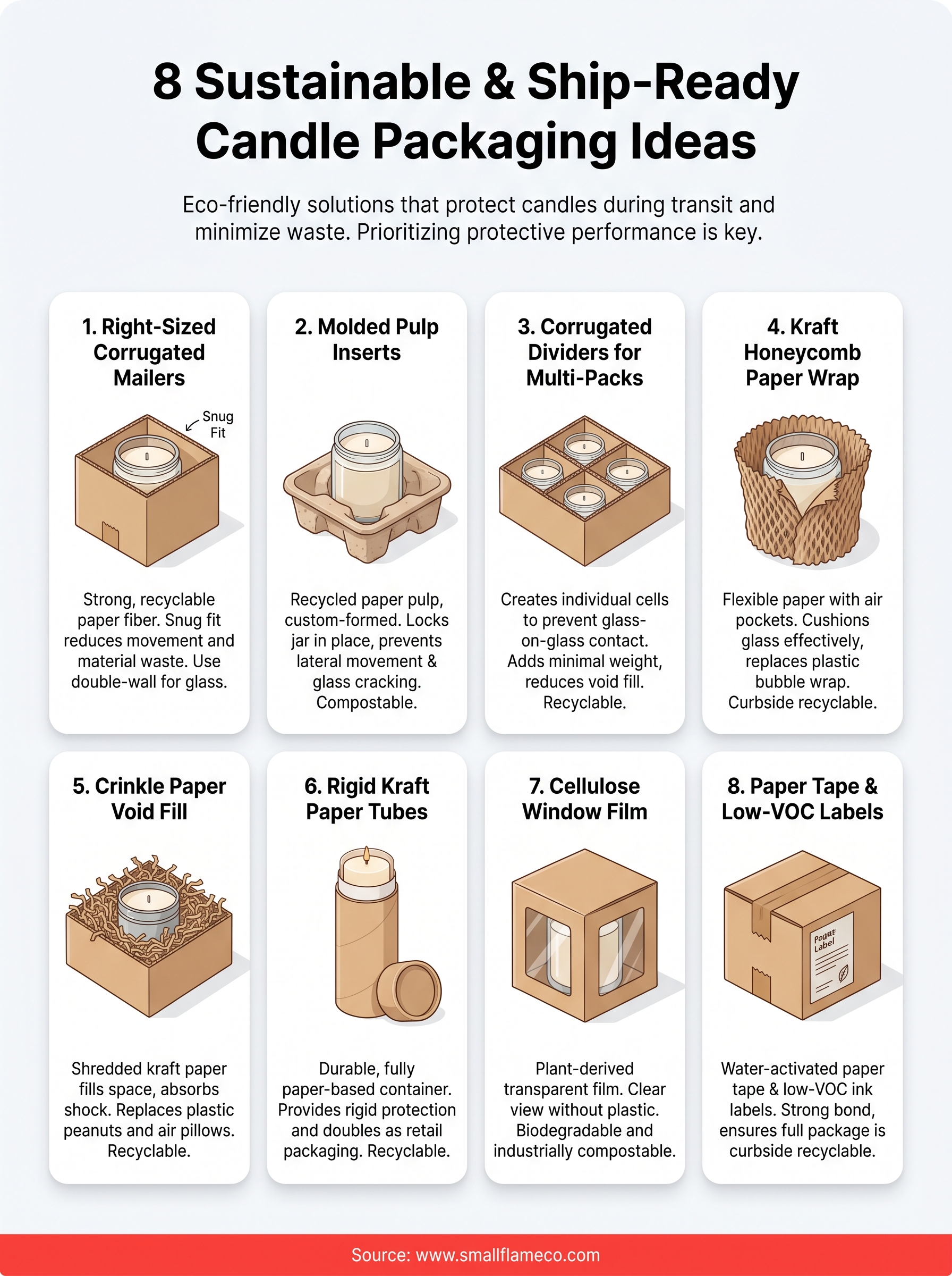 sustainable packaging for candles infographic