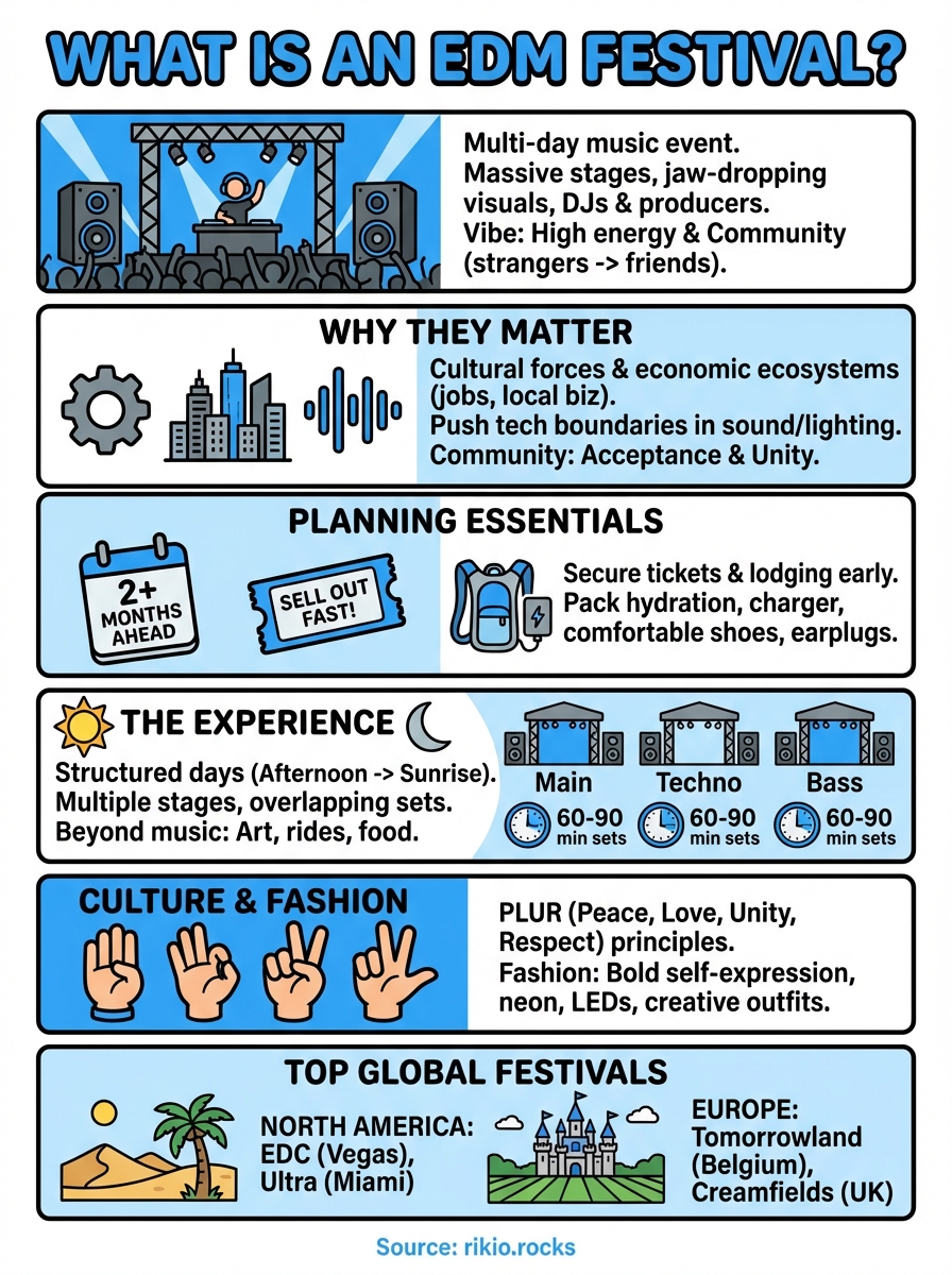 what is an edm festival infographic
