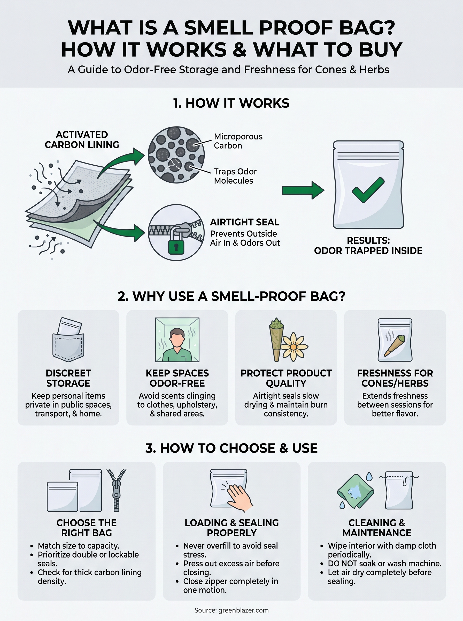what is a smell proof bag infographic