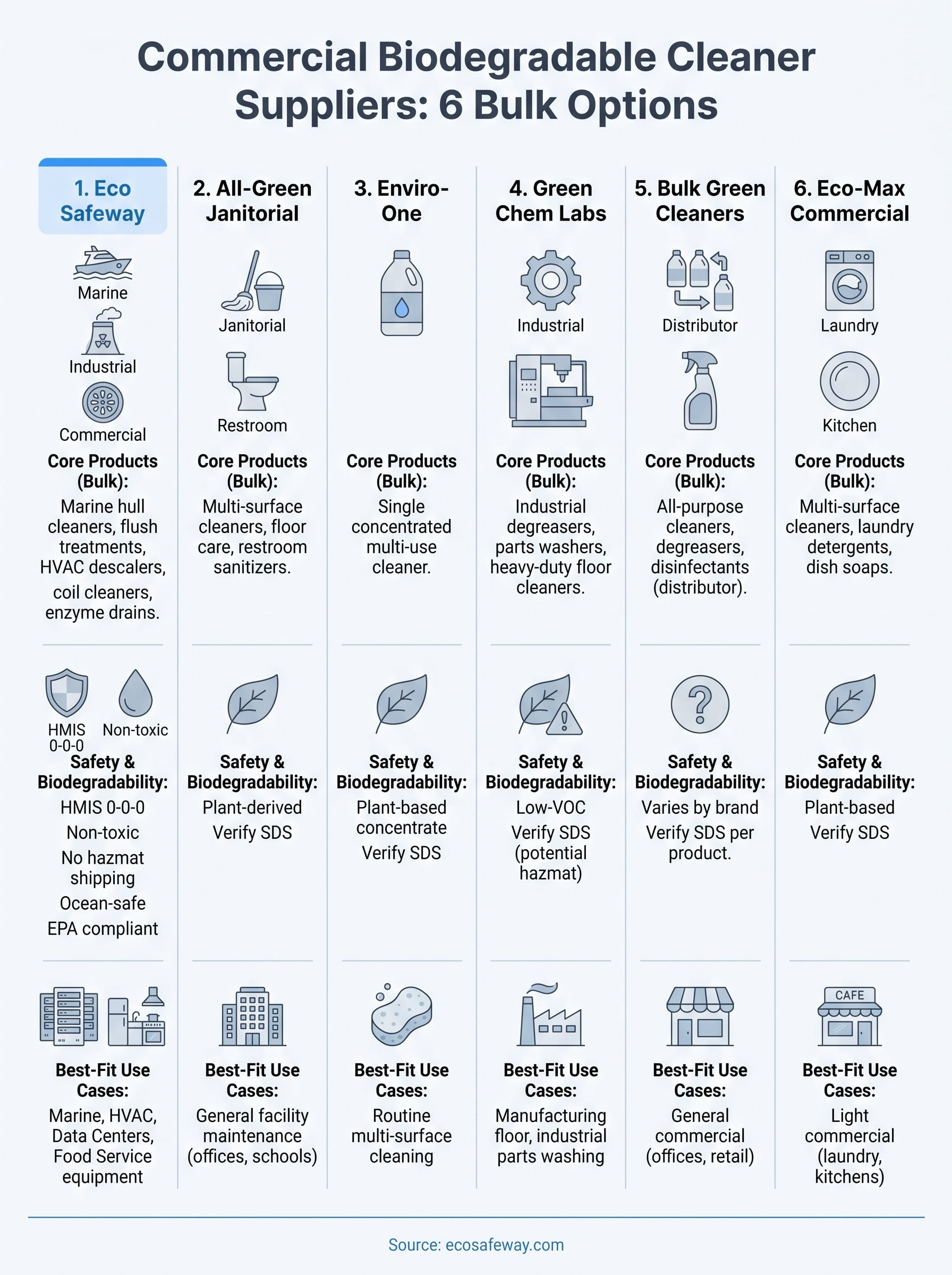 commercial biodegradable cleaner supplier infographic